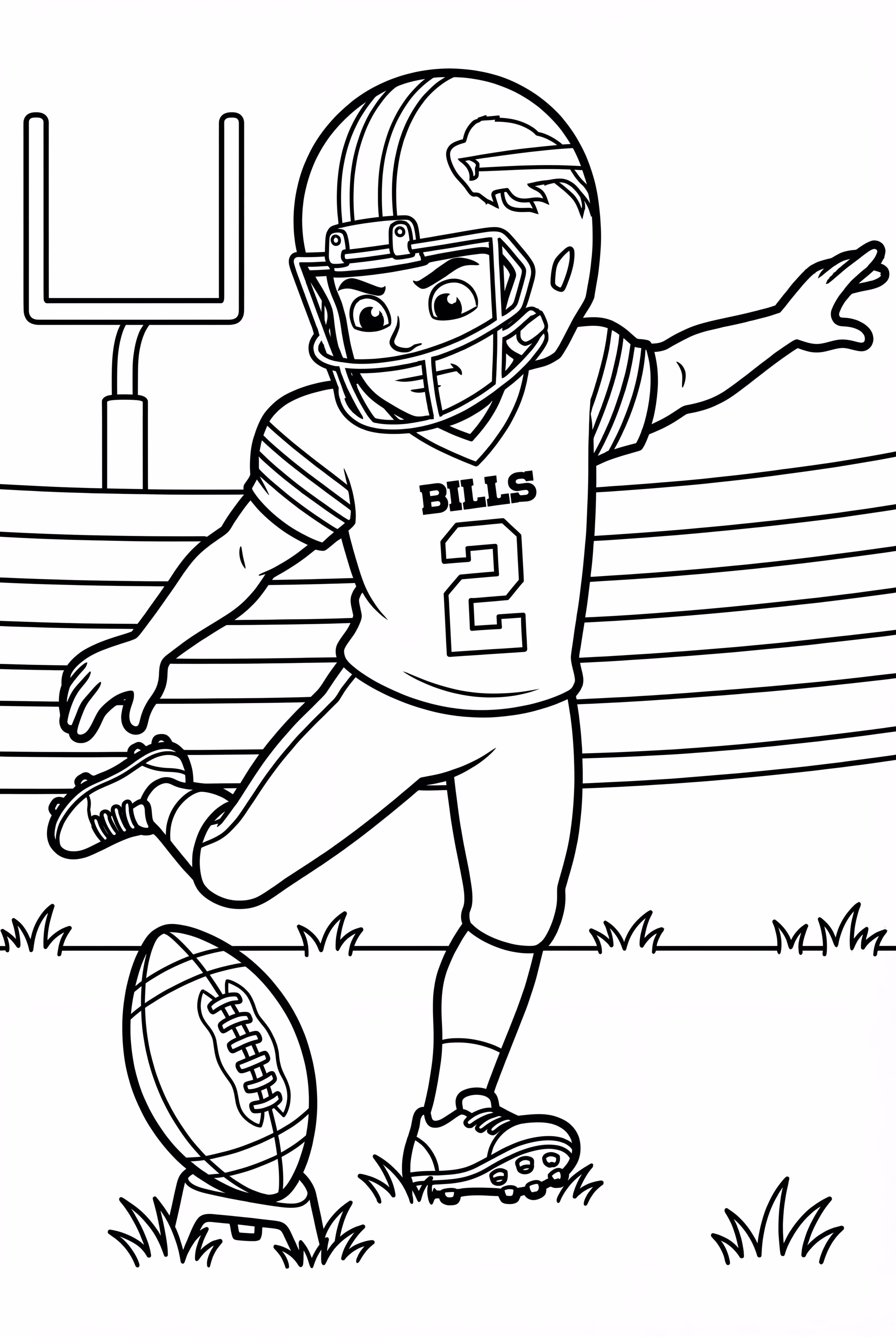 Buffalo Bills Player Kicking A Field Goal