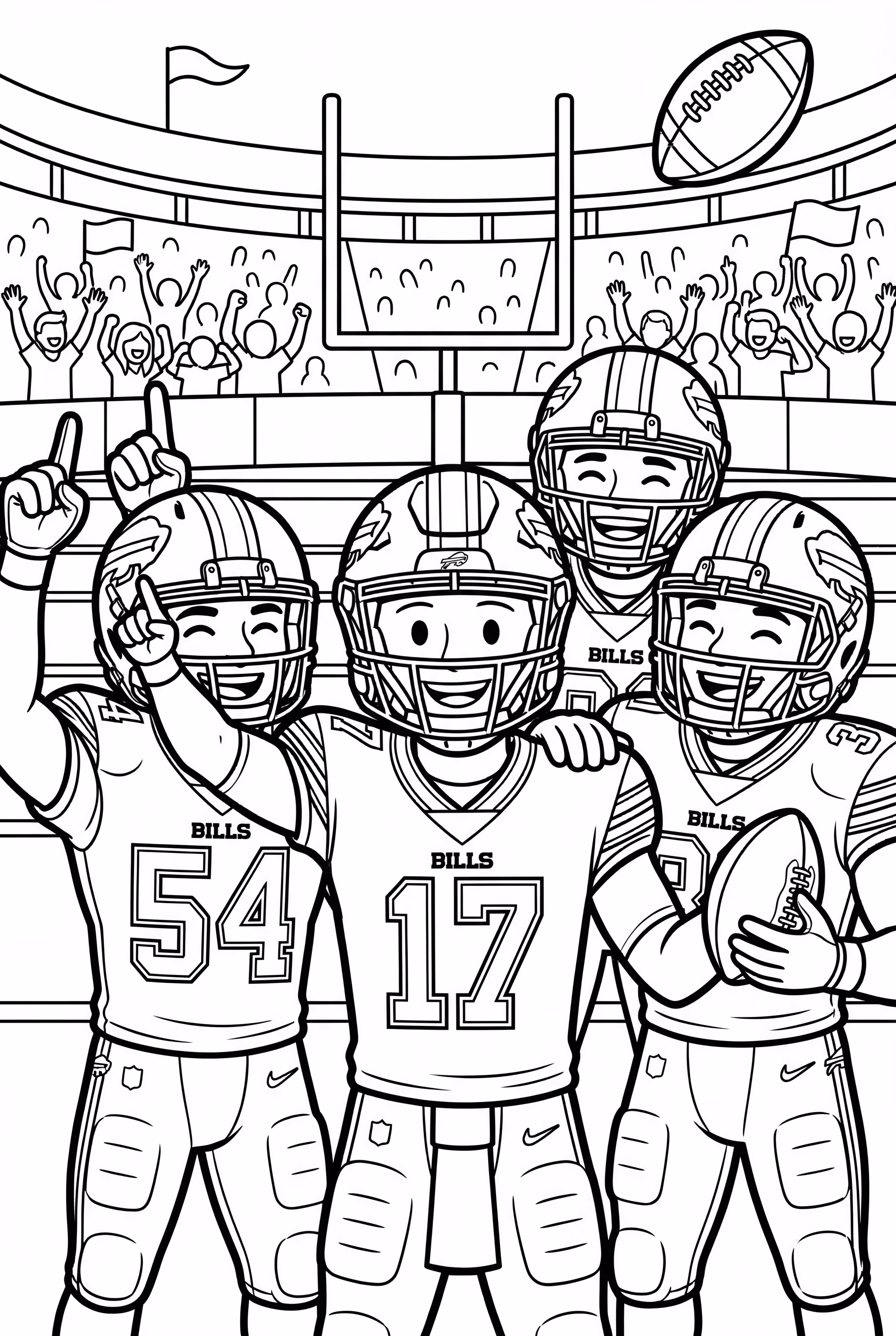 Buffalo Bills Players Celebrating Together