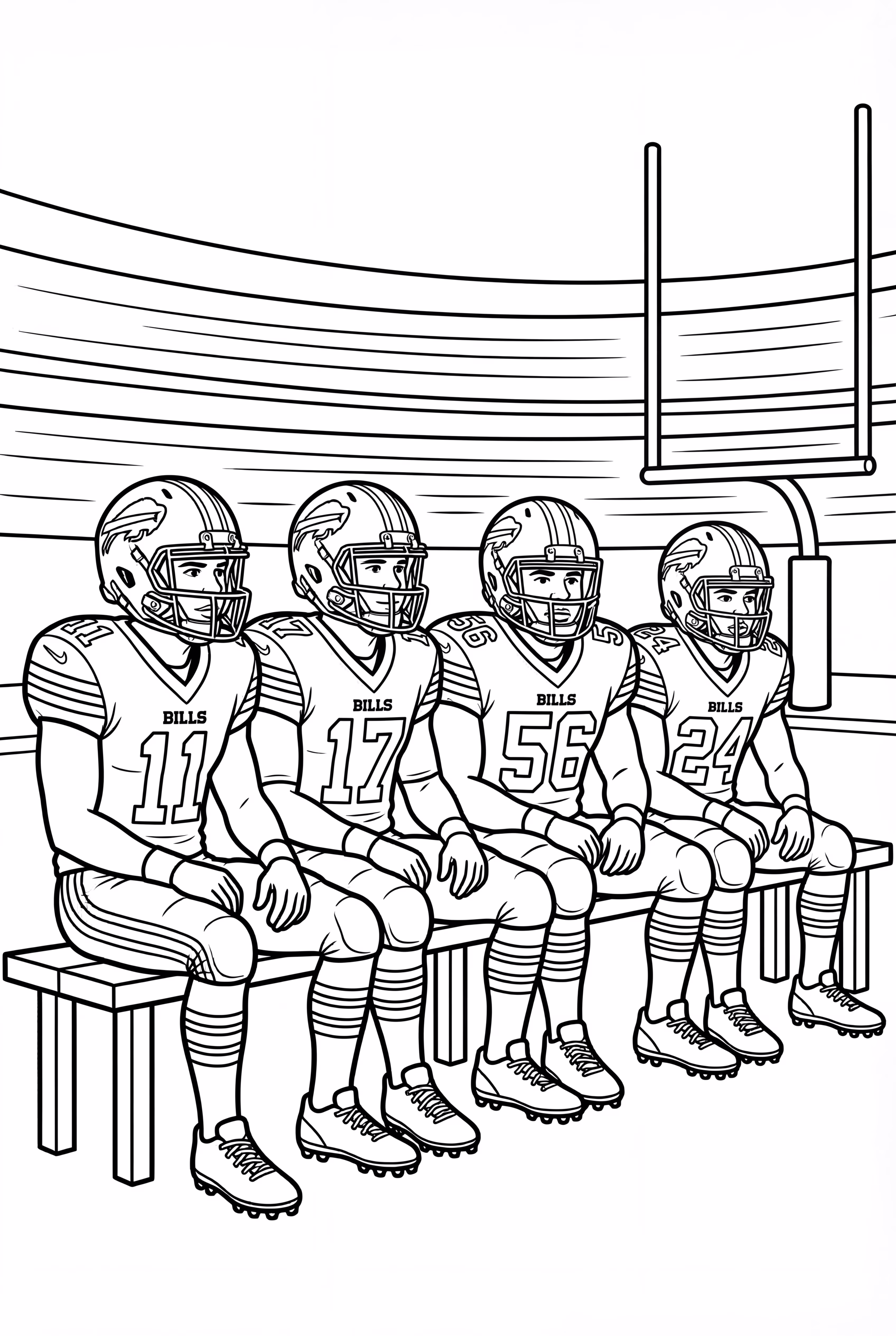 Buffalo Bills Players On The Bench