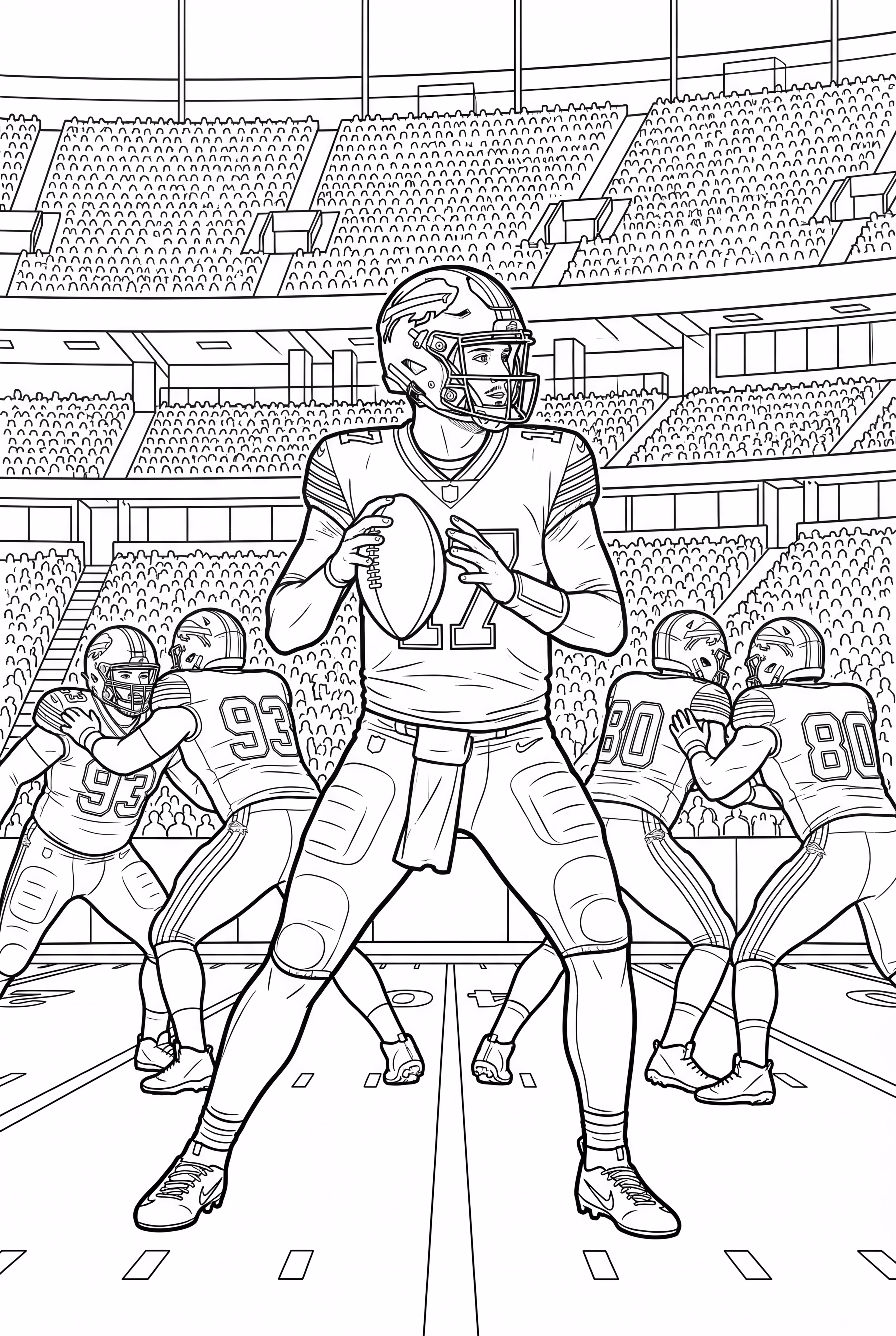 Buffalo Bills Quarterback In A Busy Pocket