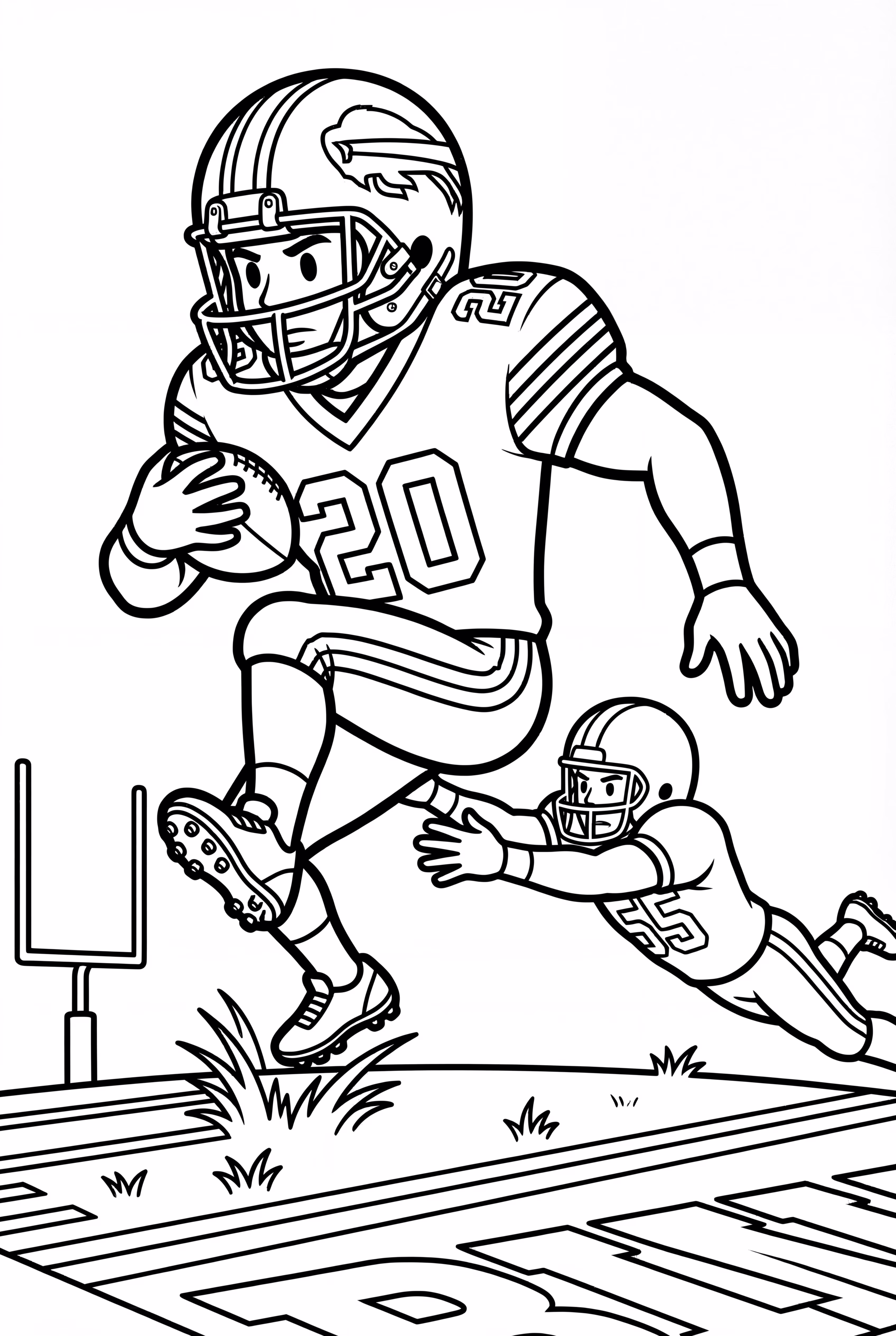 Buffalo Bills Running Back Dodging A Tackle