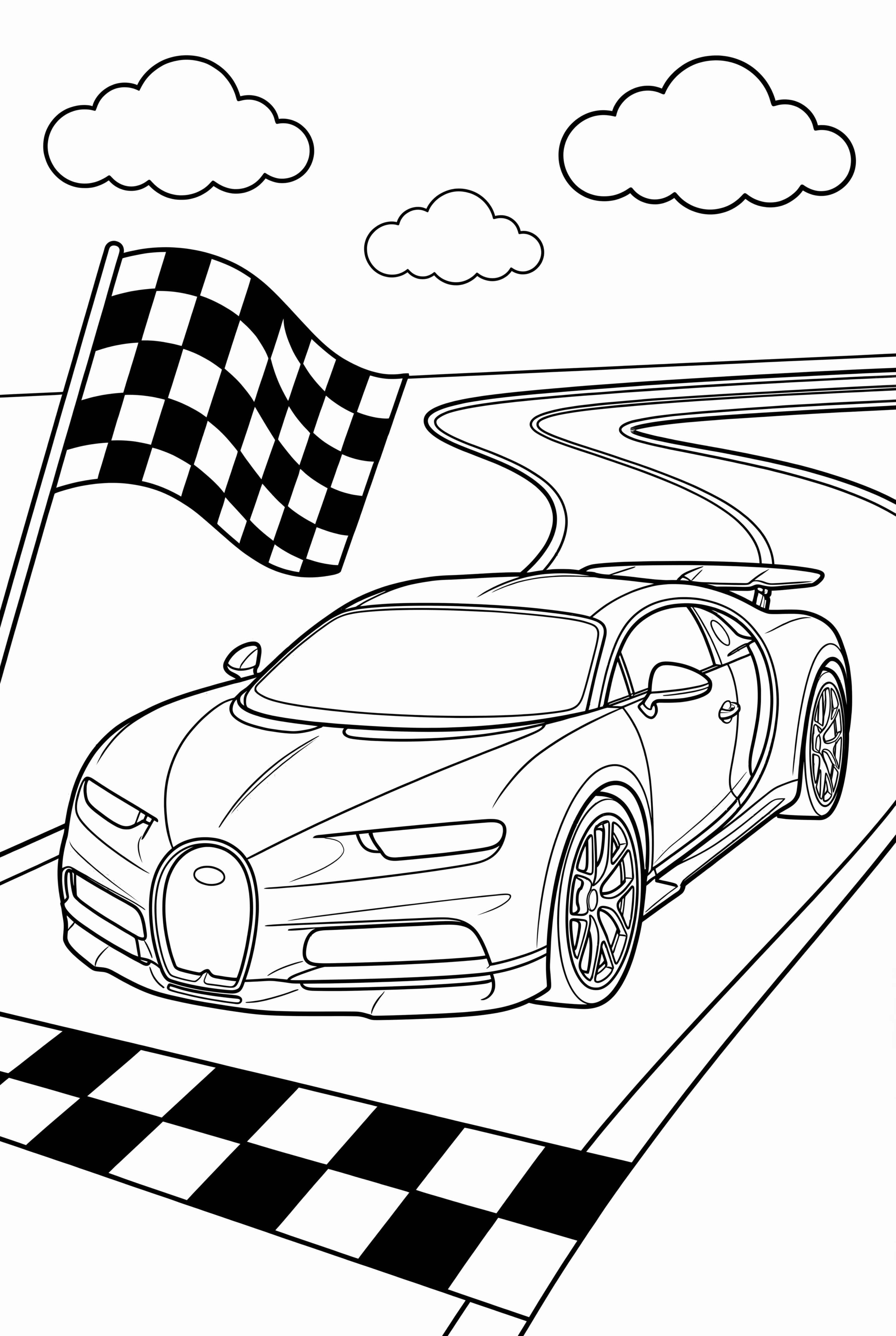 Bugatti Crossing The Finish Line