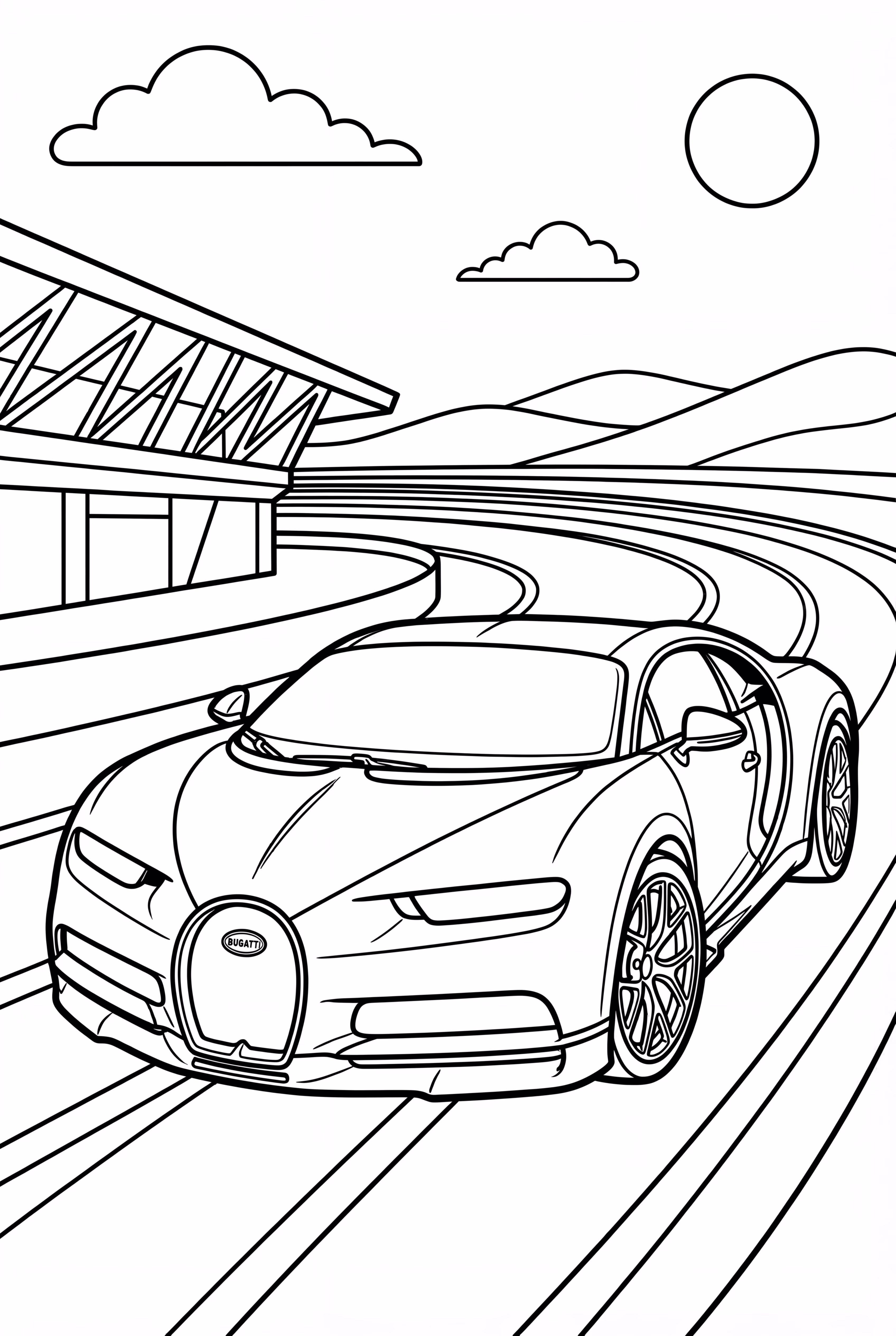 Bugatti Racing On A Track