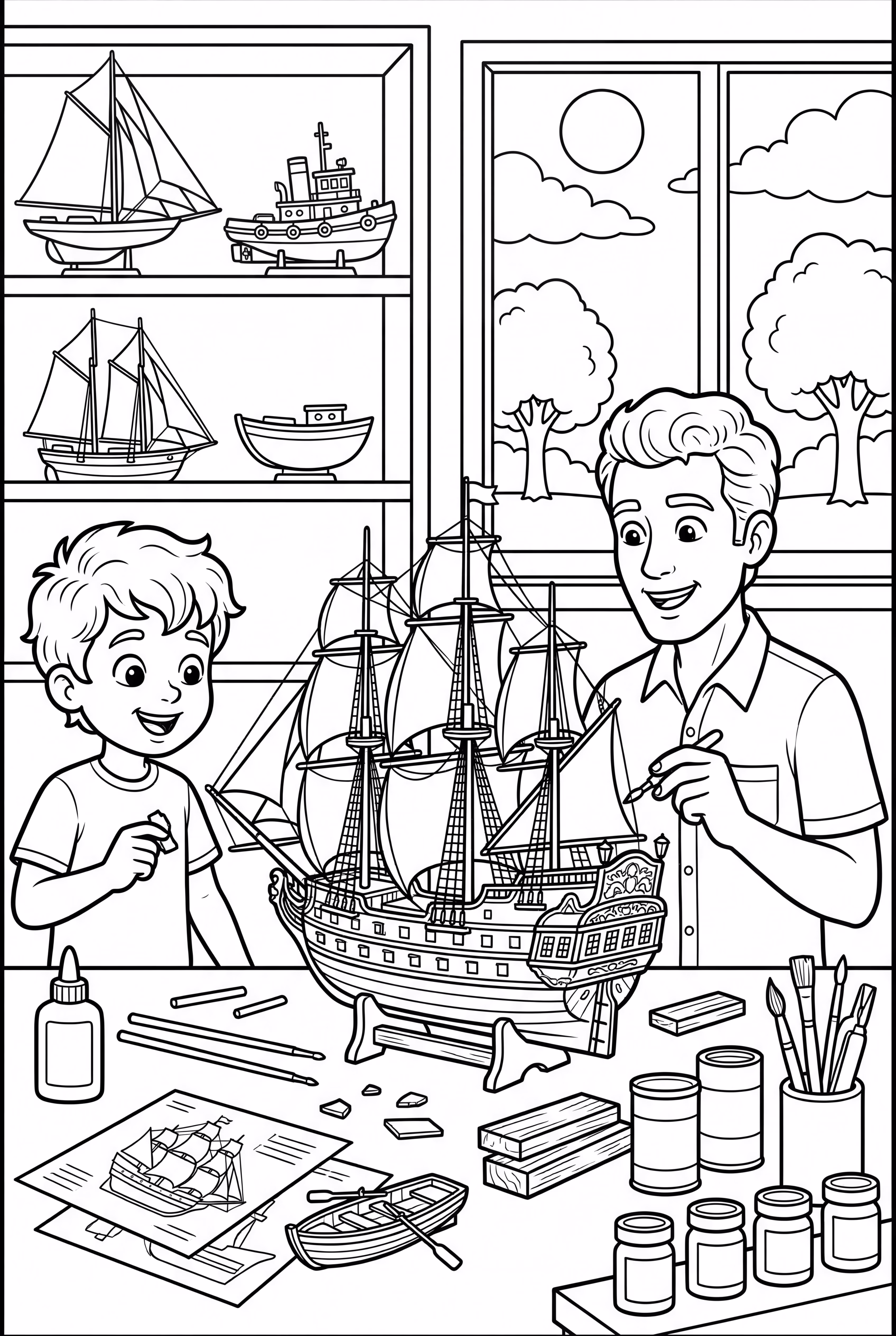 Building A Complex Model Ship On Fathers Day