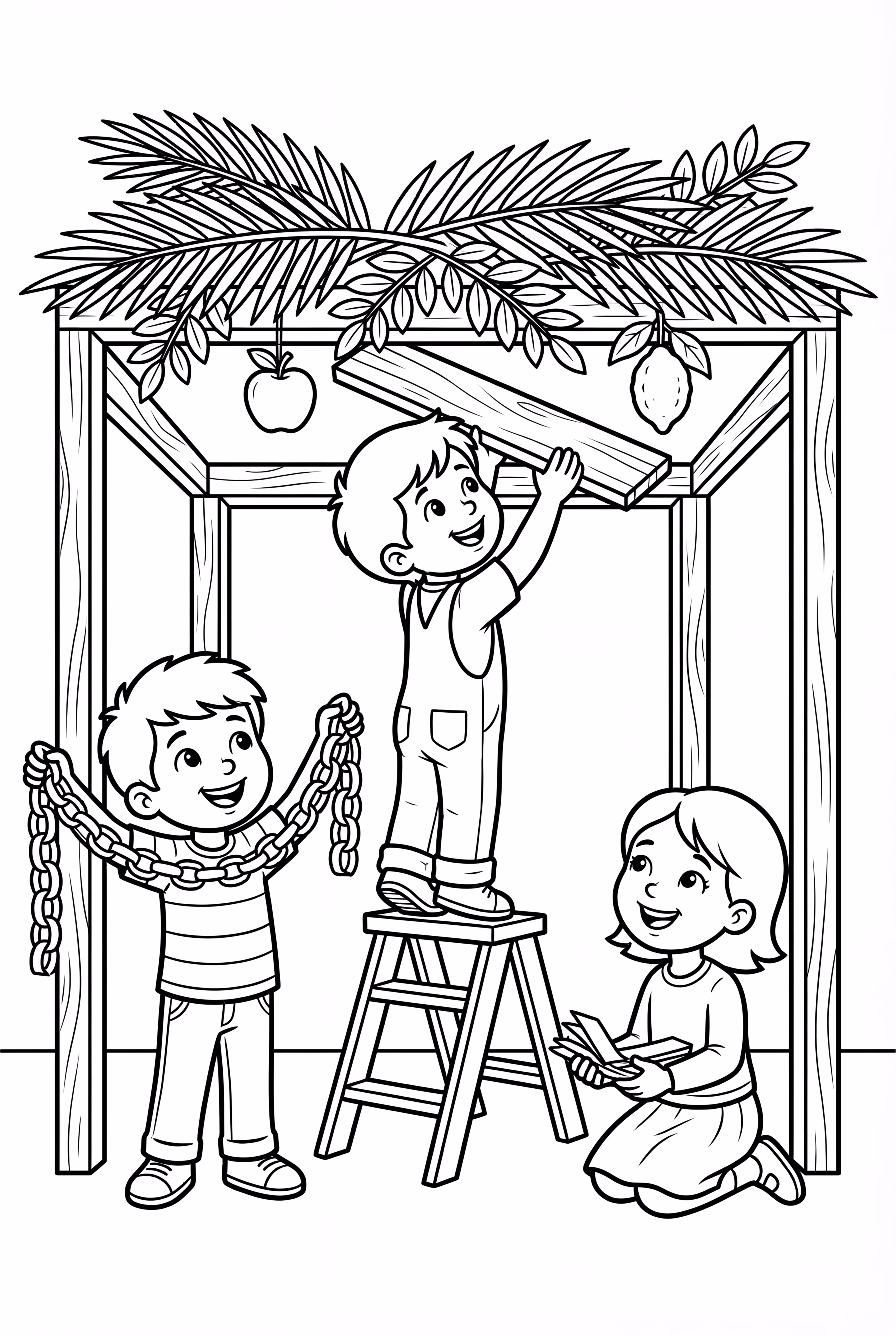 Gemeinsam eine Sukkot-Sukka bauen