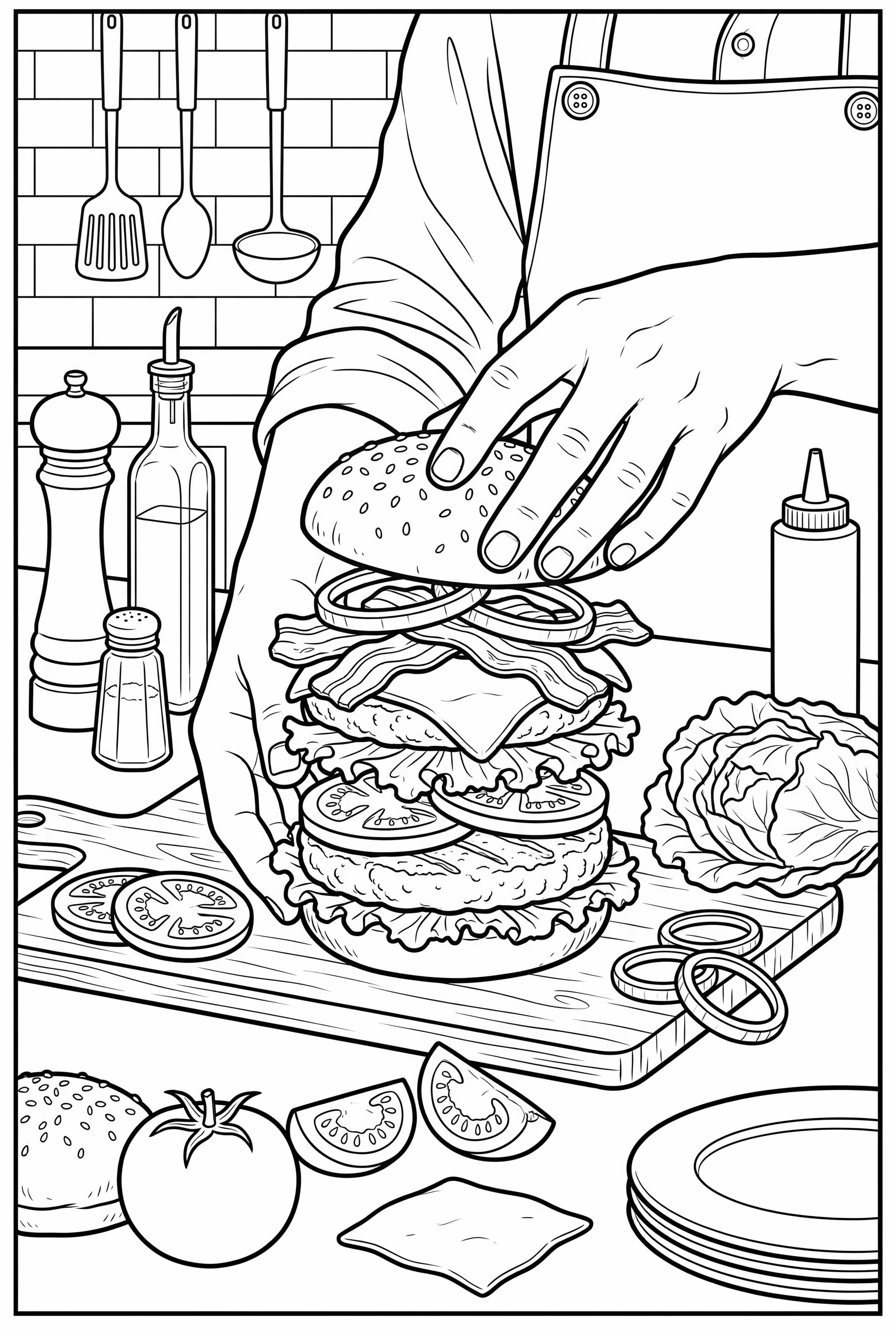 堆叠一个高层次汉堡