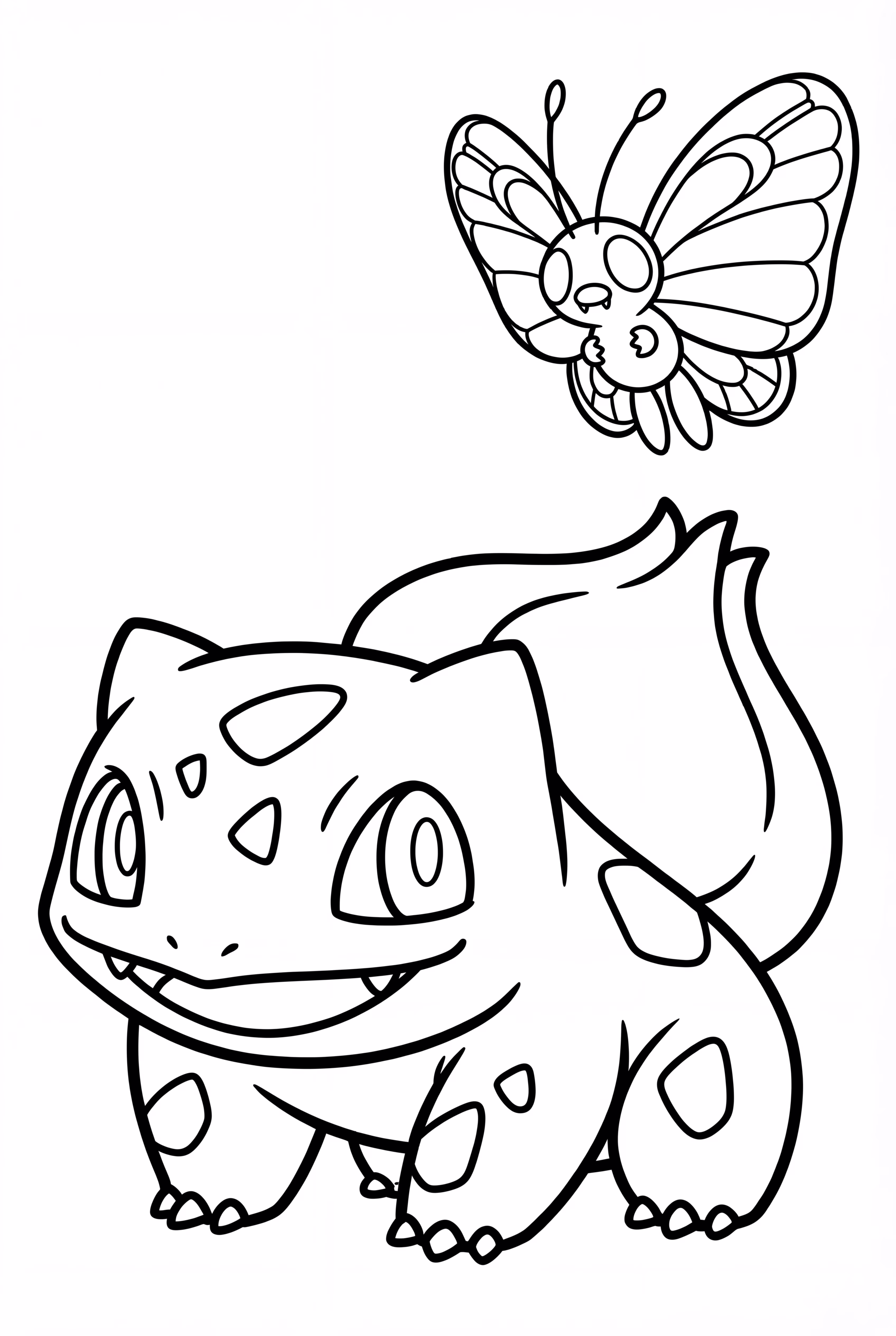 妙蛙种子和一只巴大蝶