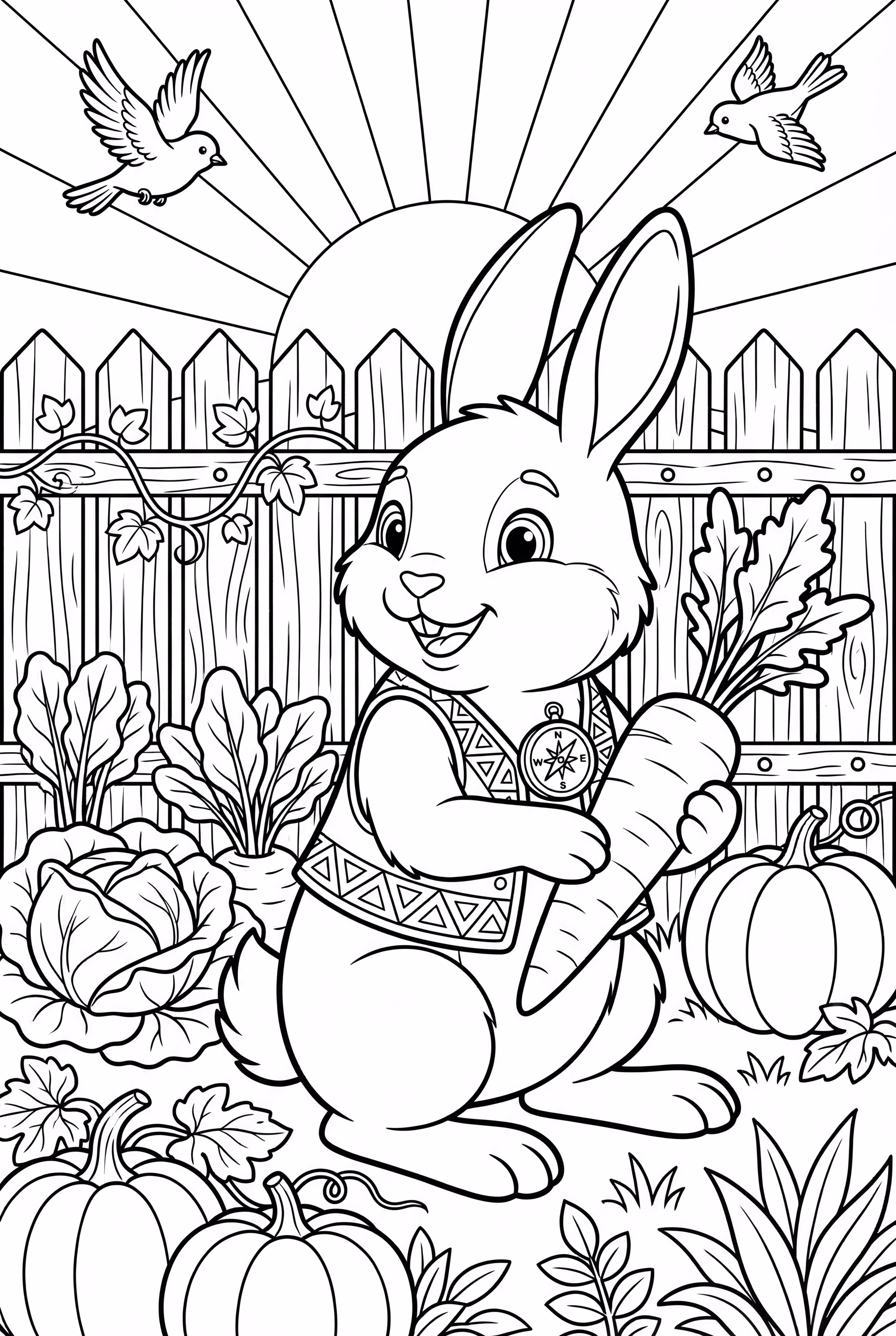 Bunny Carrot Garden Morning