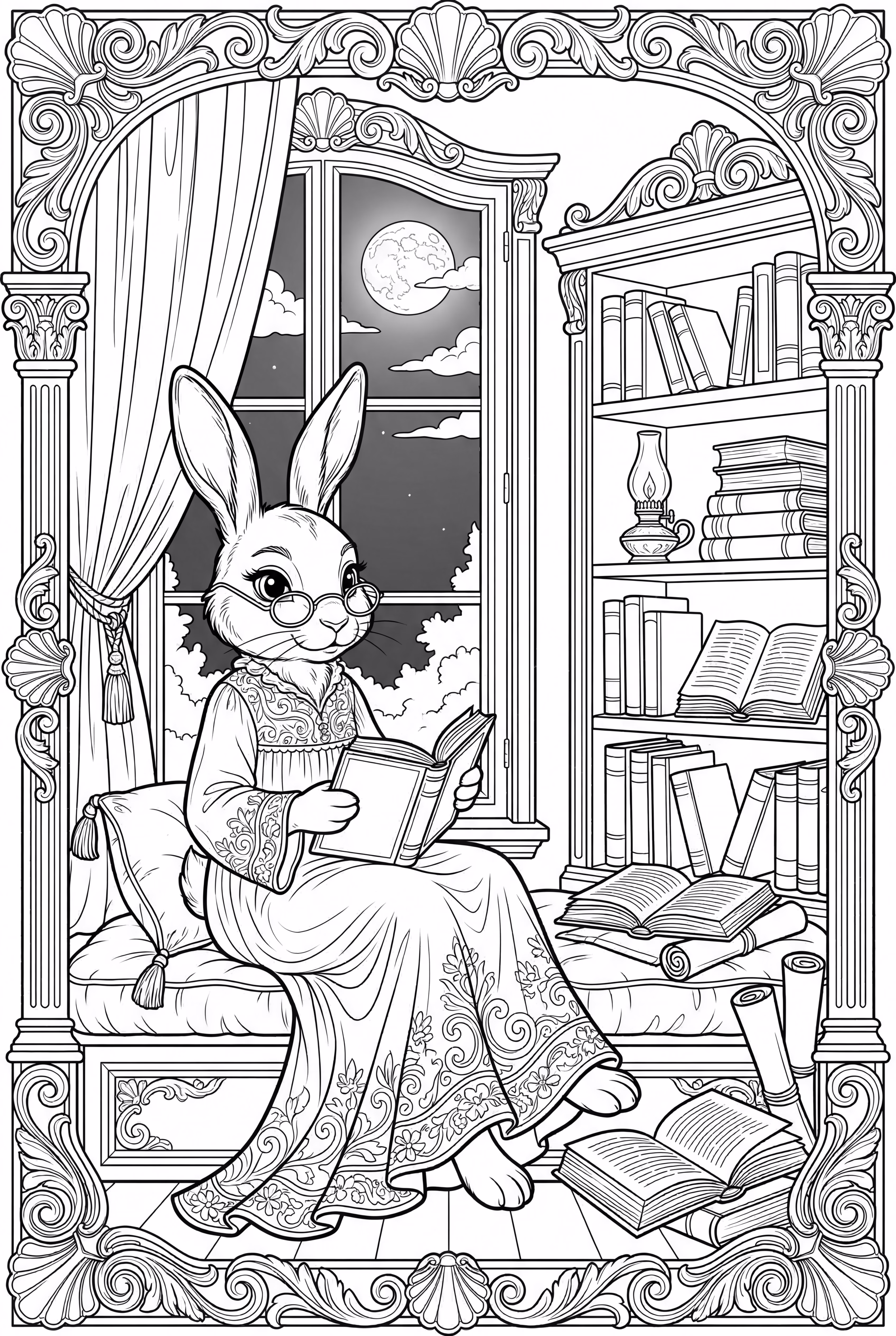 Bunny Reading Bedtime Story