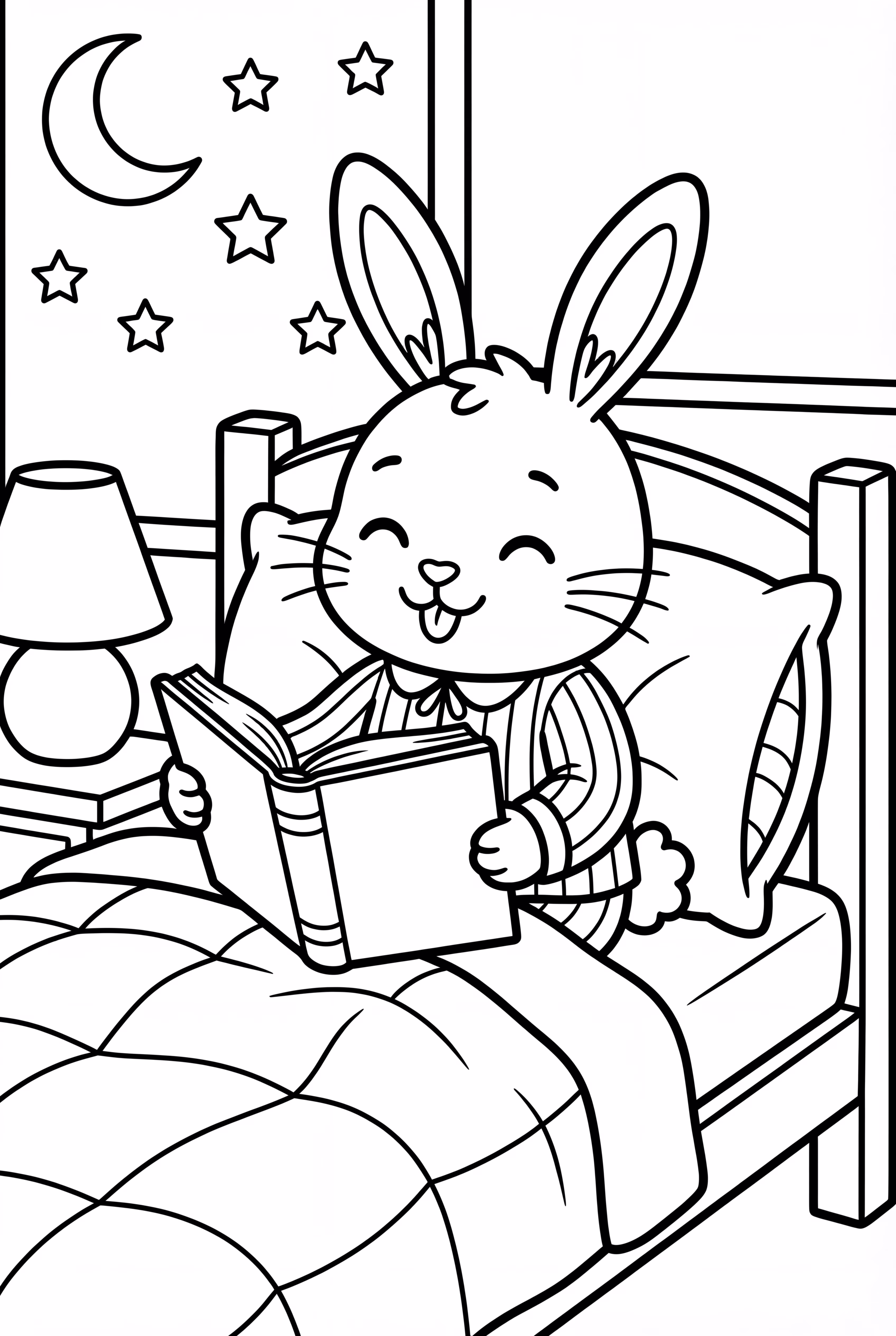Bunny Reading Bedtime Story