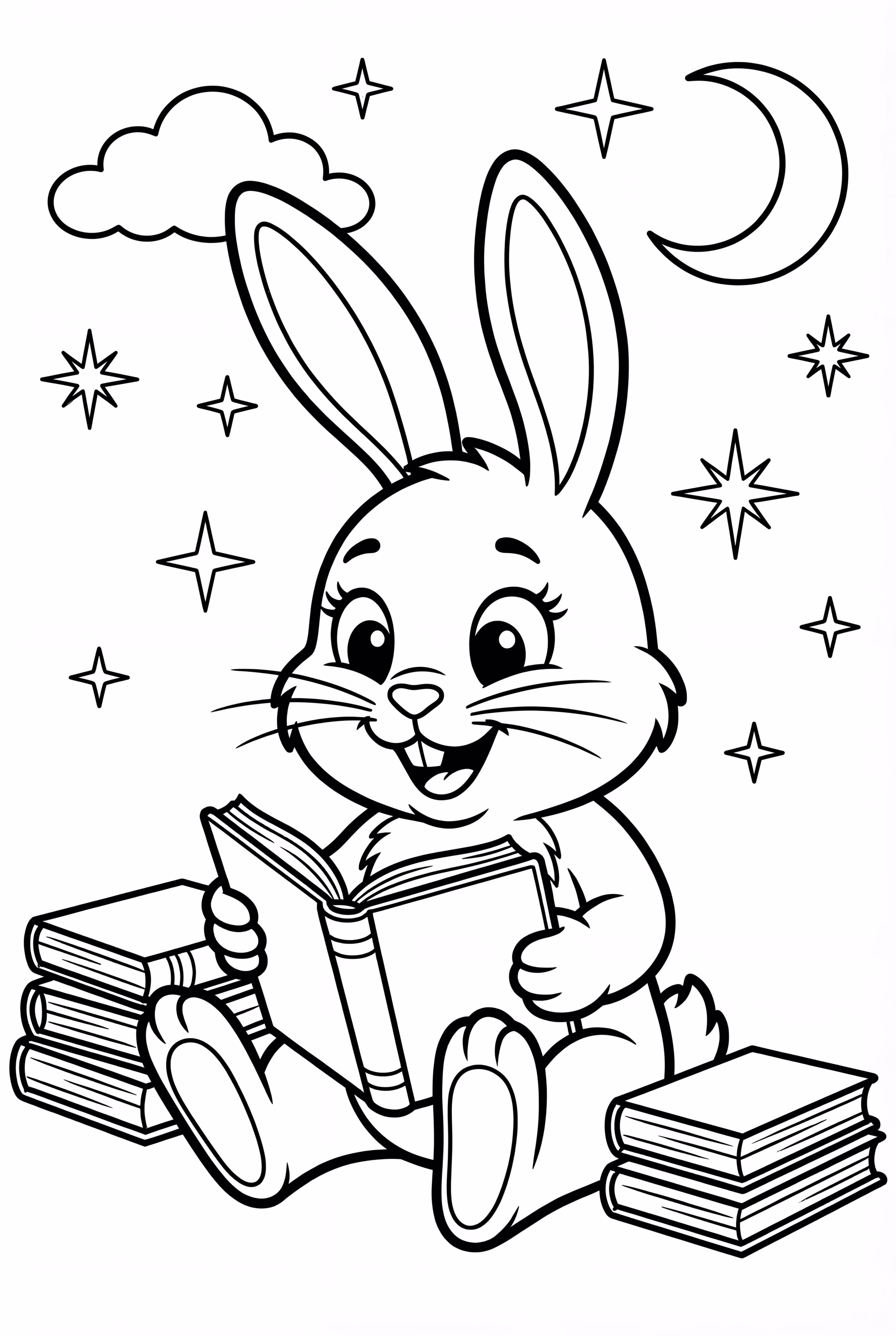 Bunny Reading Bedtime Story