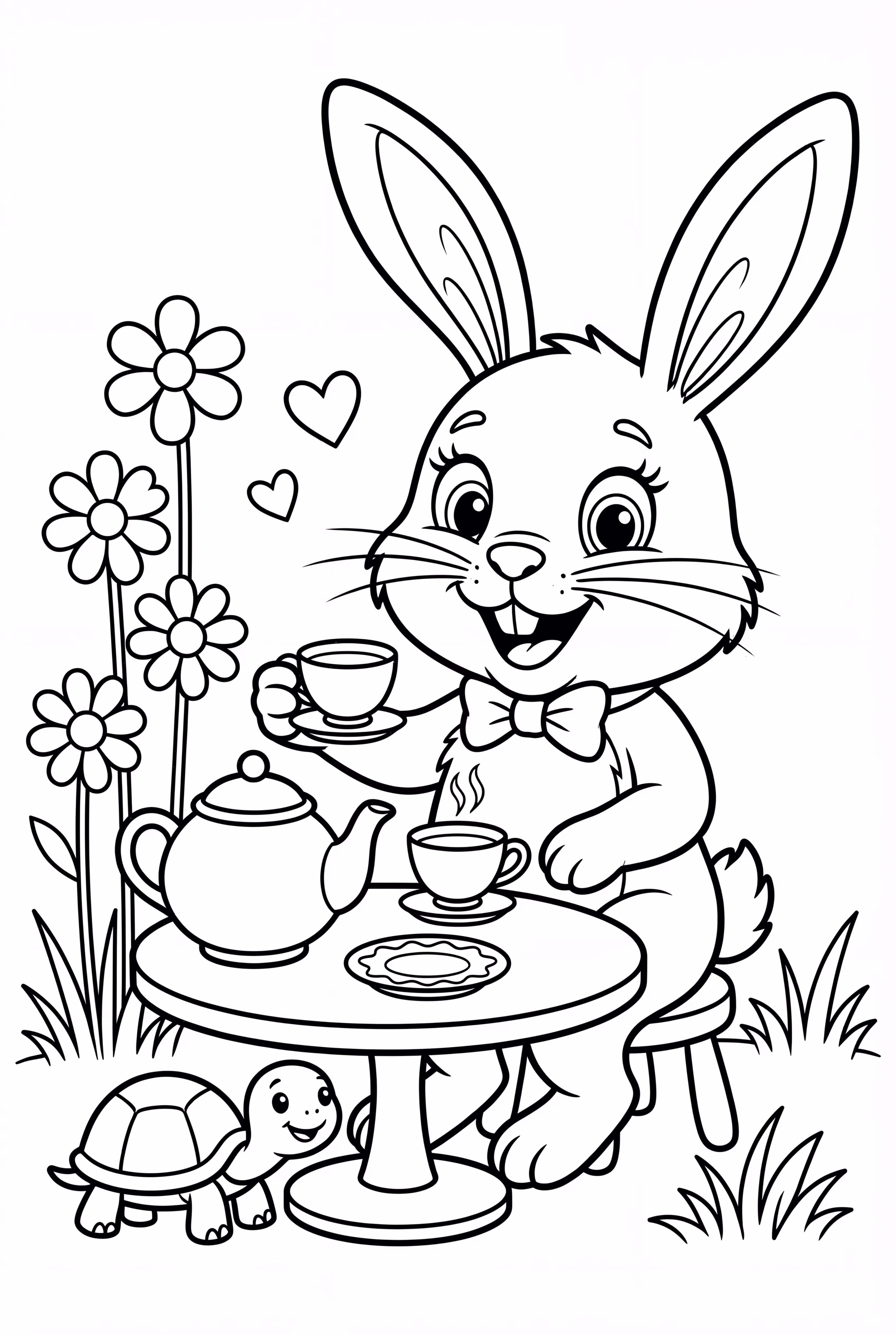 Häschen Tee Party Blumen