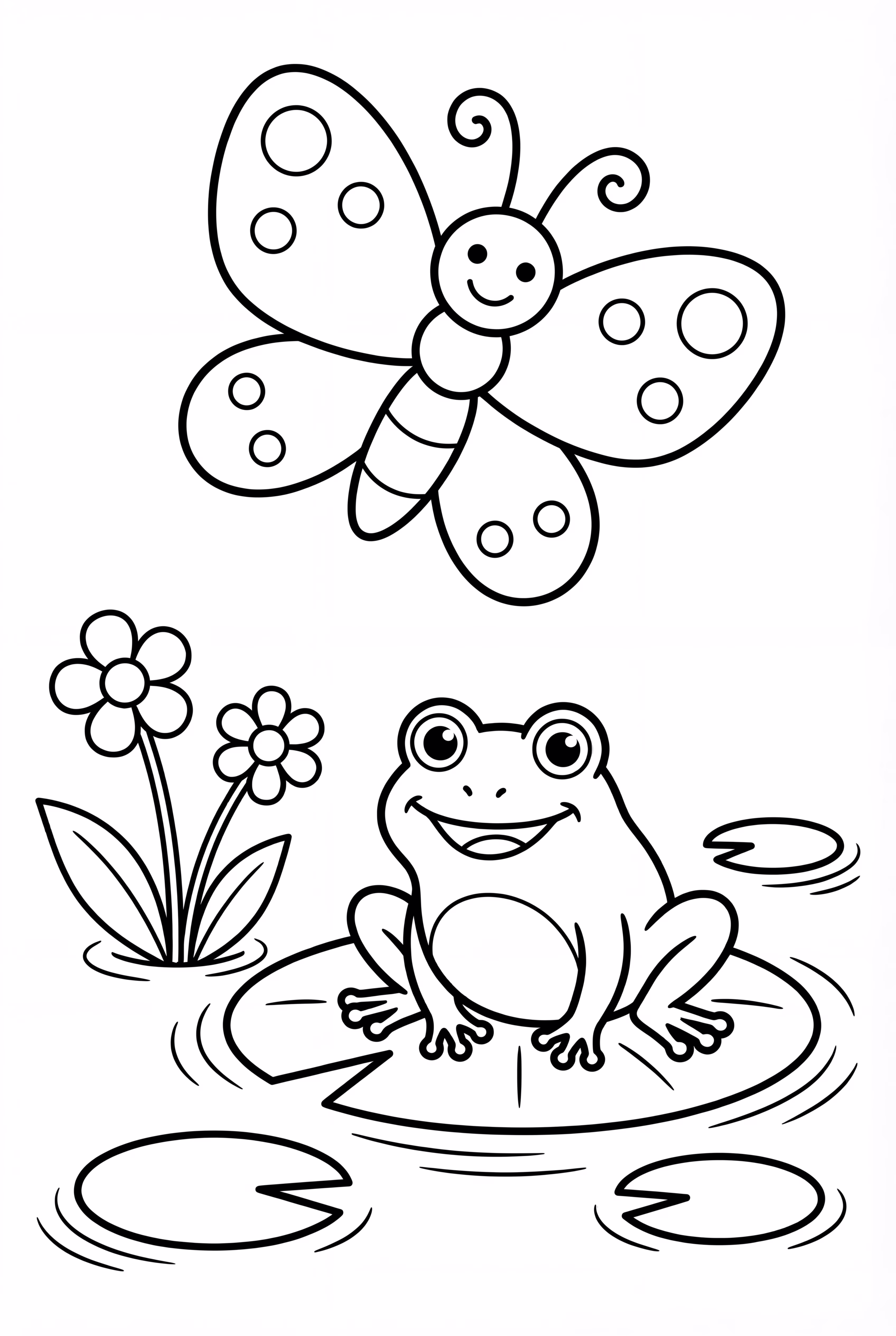 Borboleta e Amigo Sapo no Lago