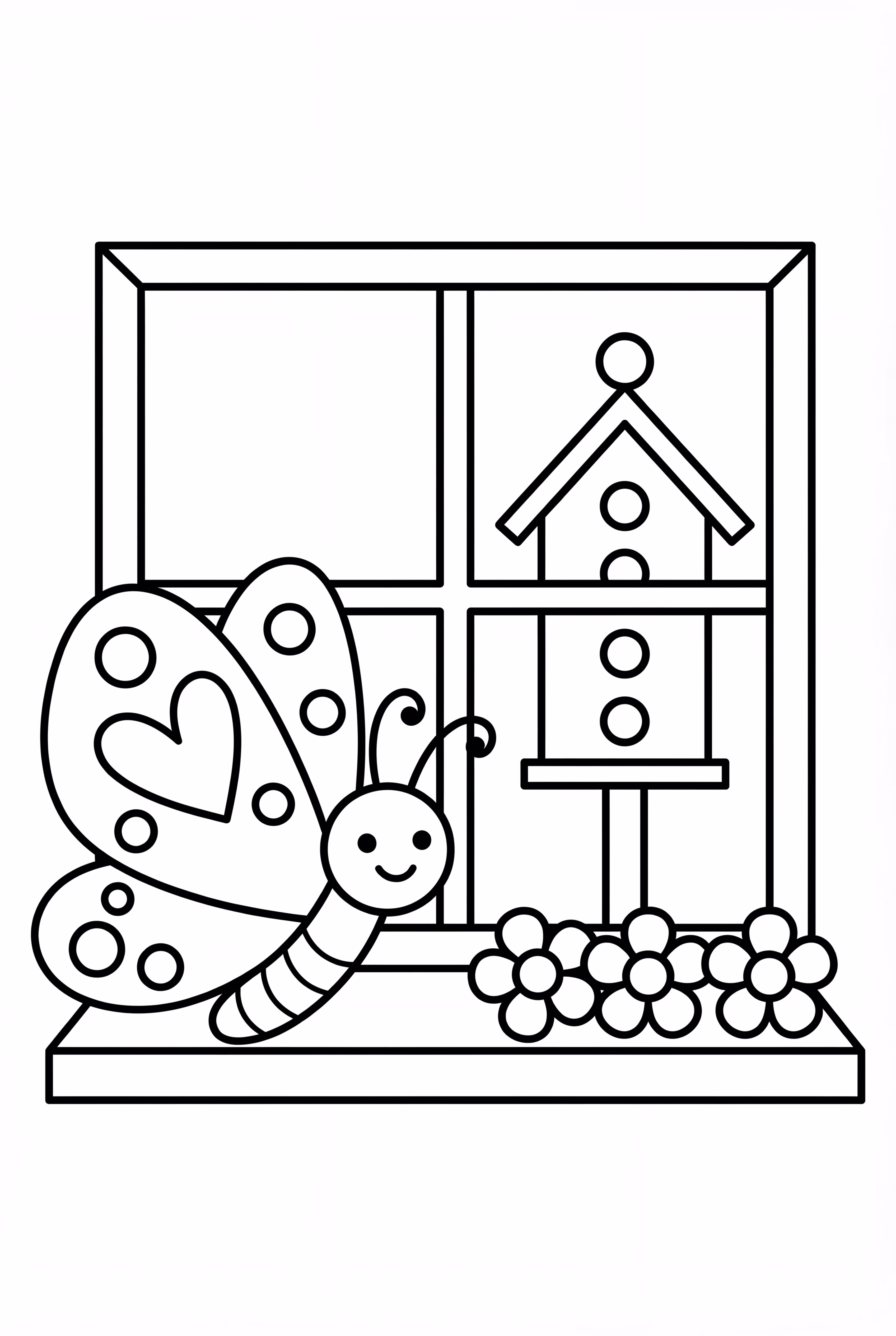 Mariposa en el alimentador de aves de la ventana