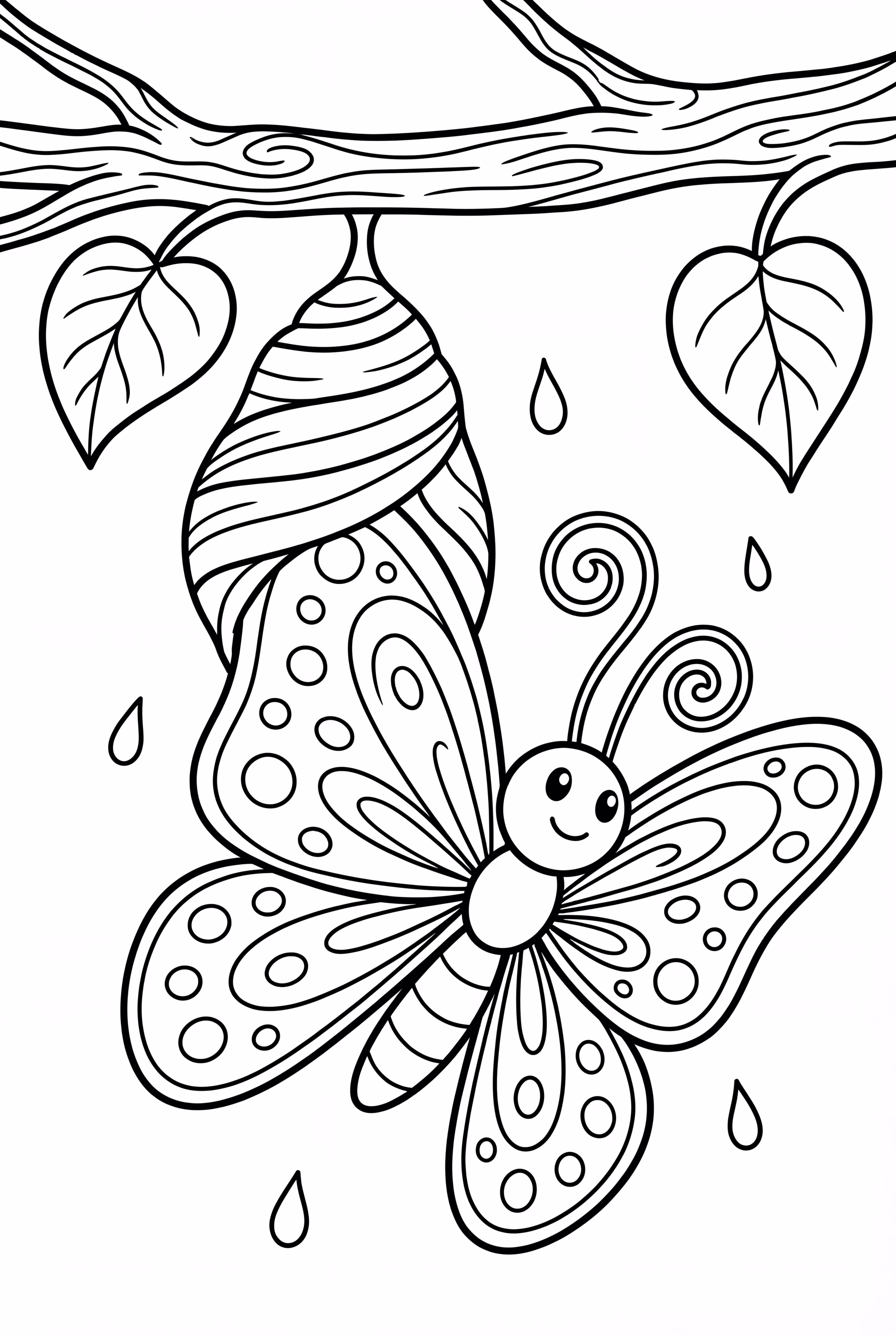 Butterfly Emerging From Cocoon Closeup