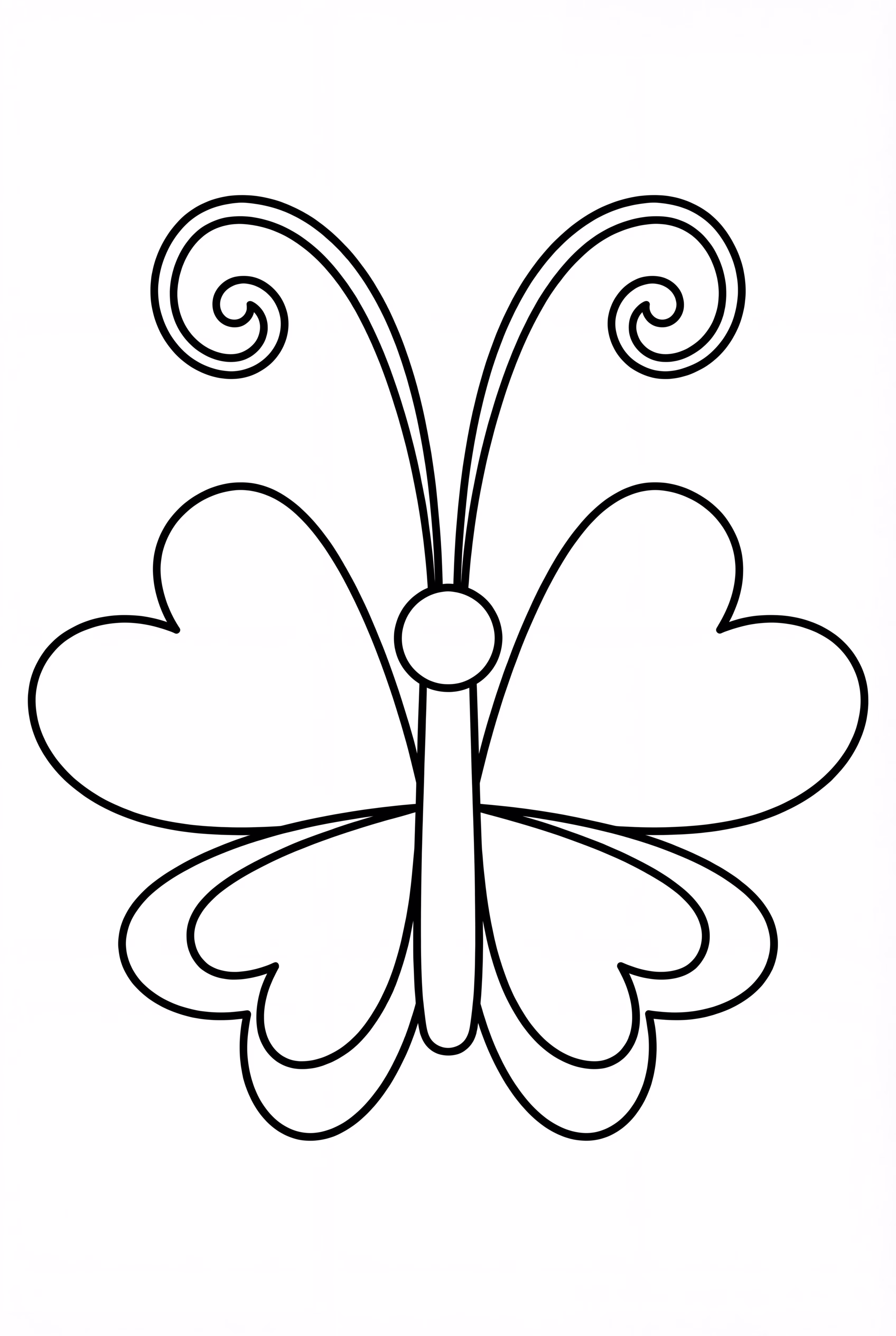 Butterfly Heart-Shaped Wing Contours