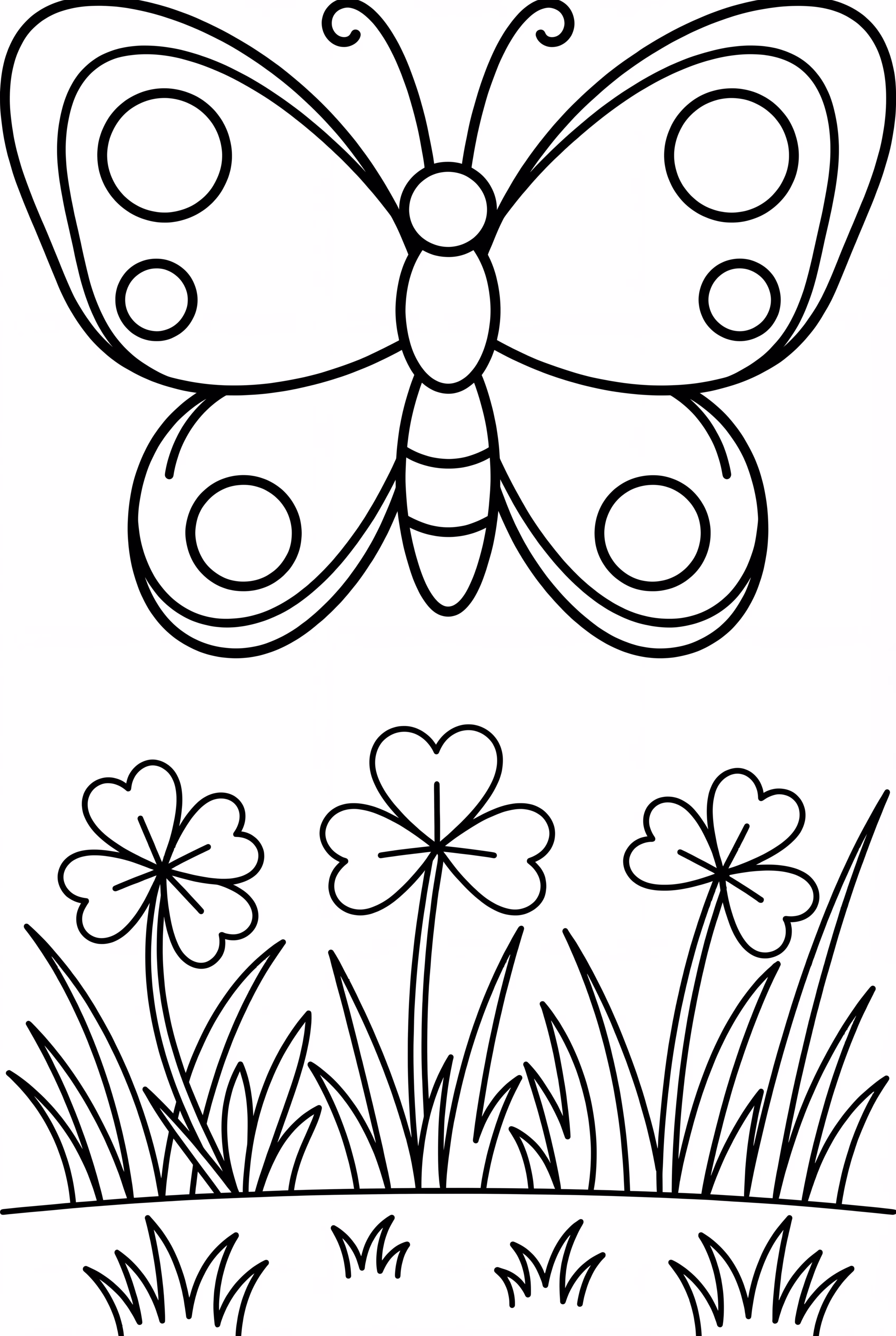 Butterfly In Meadow With Clover Field