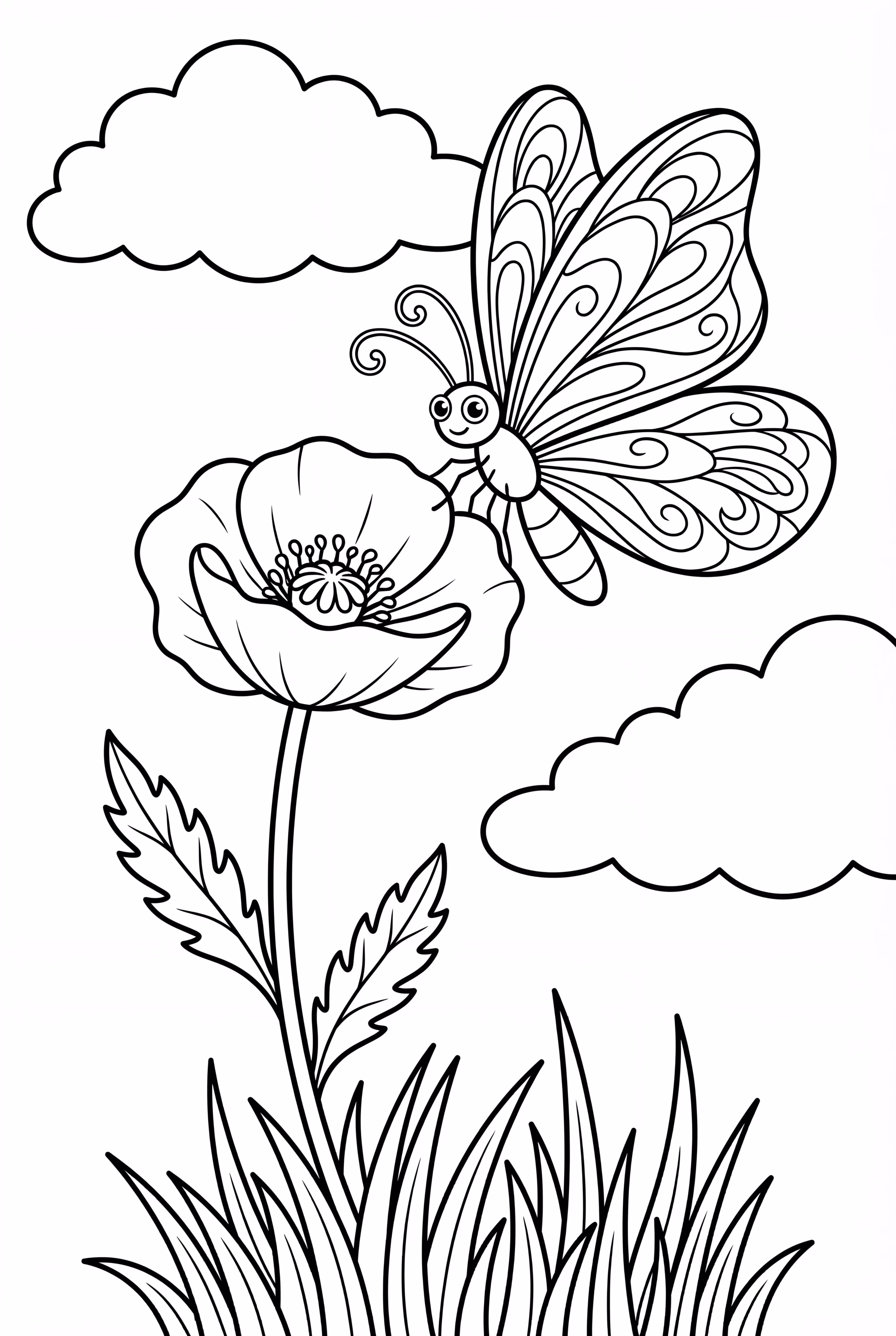 Butterfly Landing On A Poppy Flower