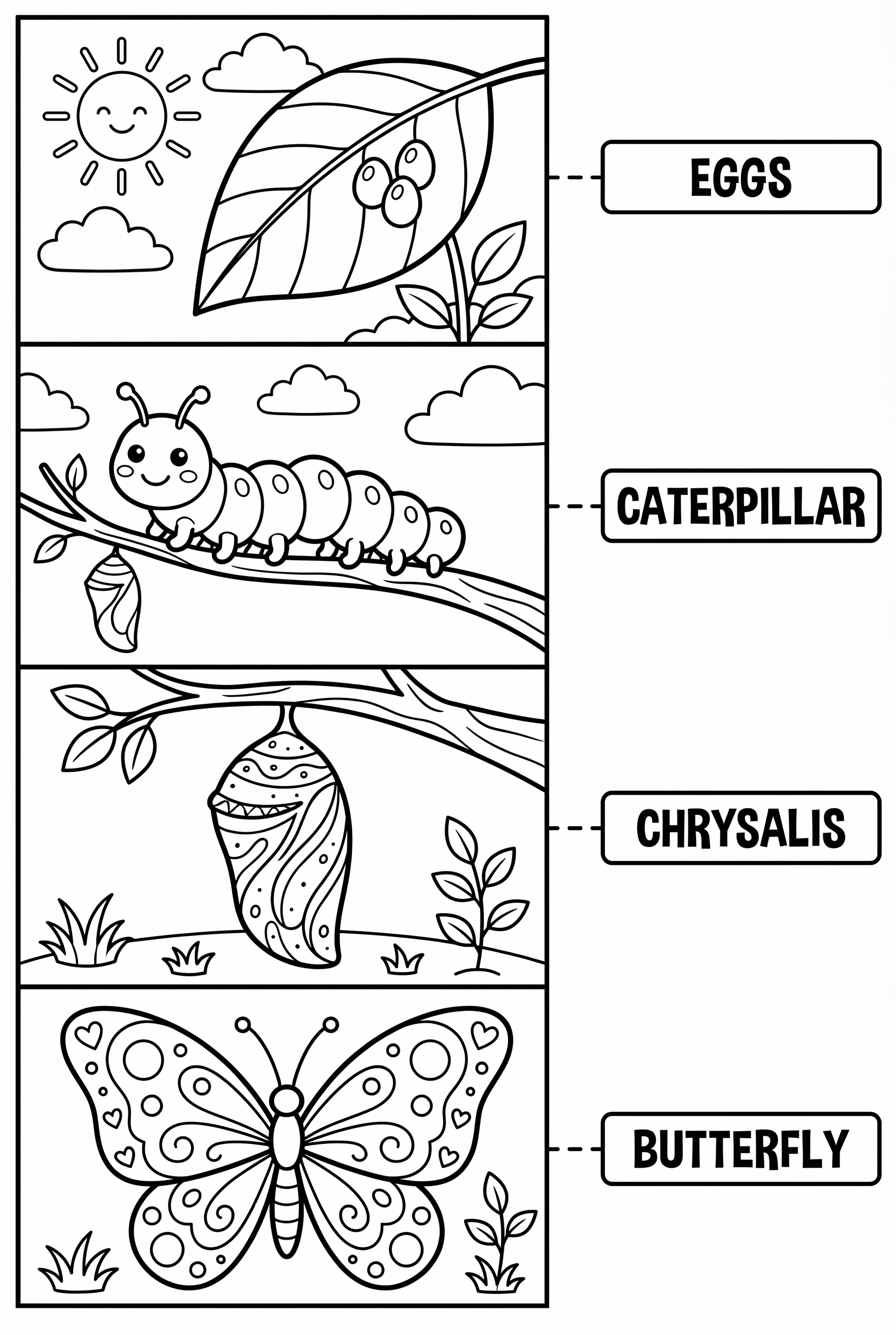Butterfly Life Cycle Stages Diagram