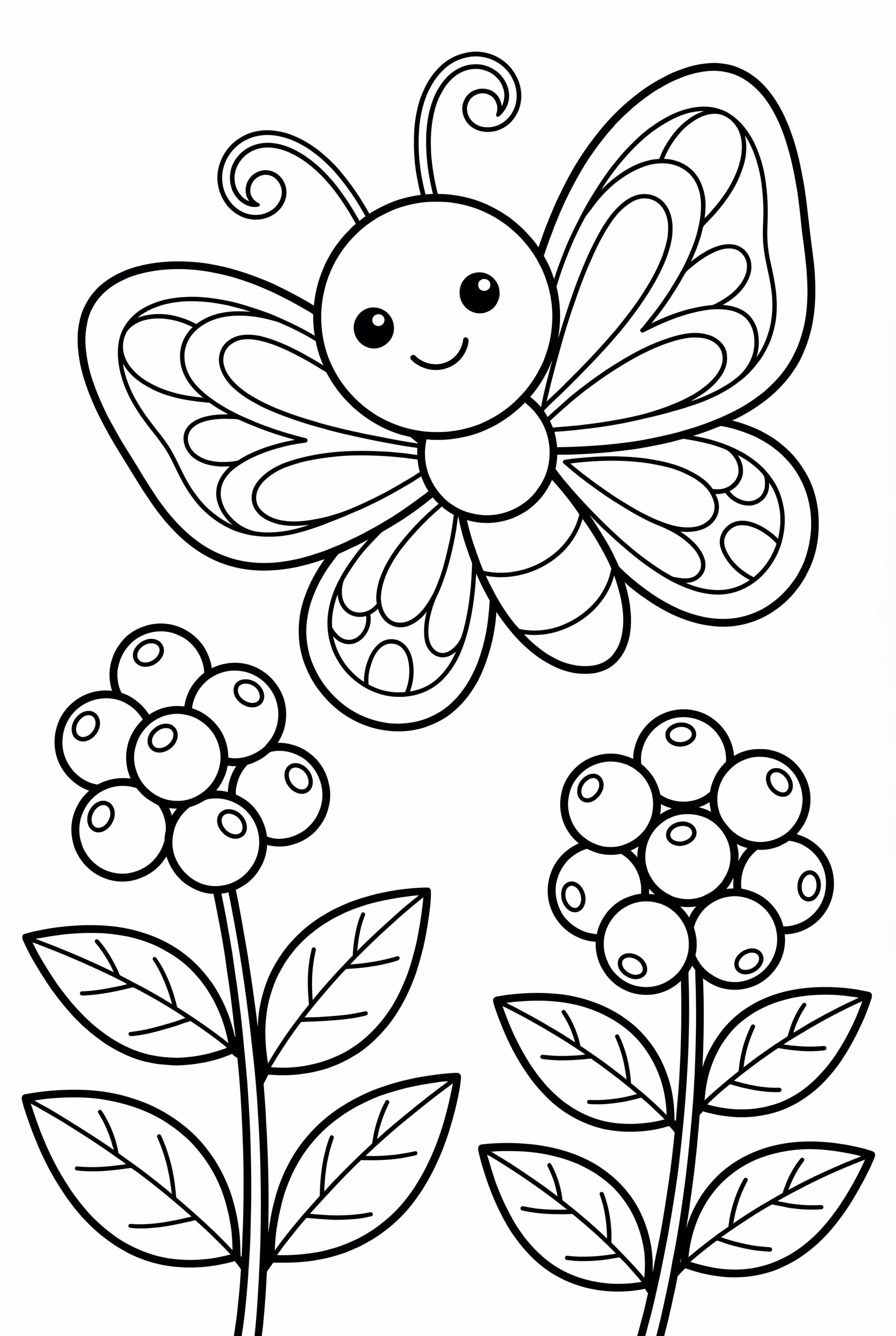 Butterfly Pollinating Wild Berries