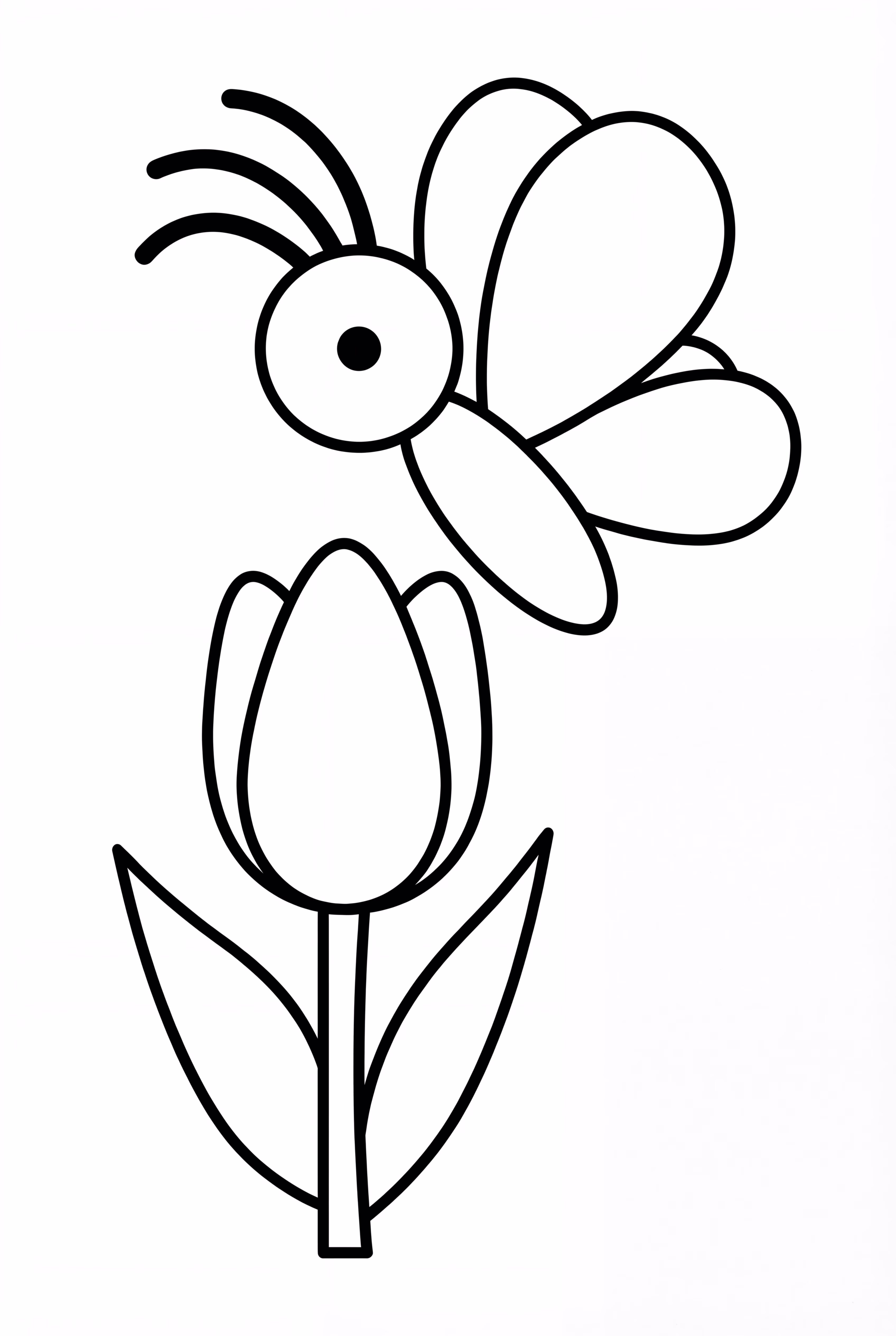 Butterfly Protecting Flower Bud