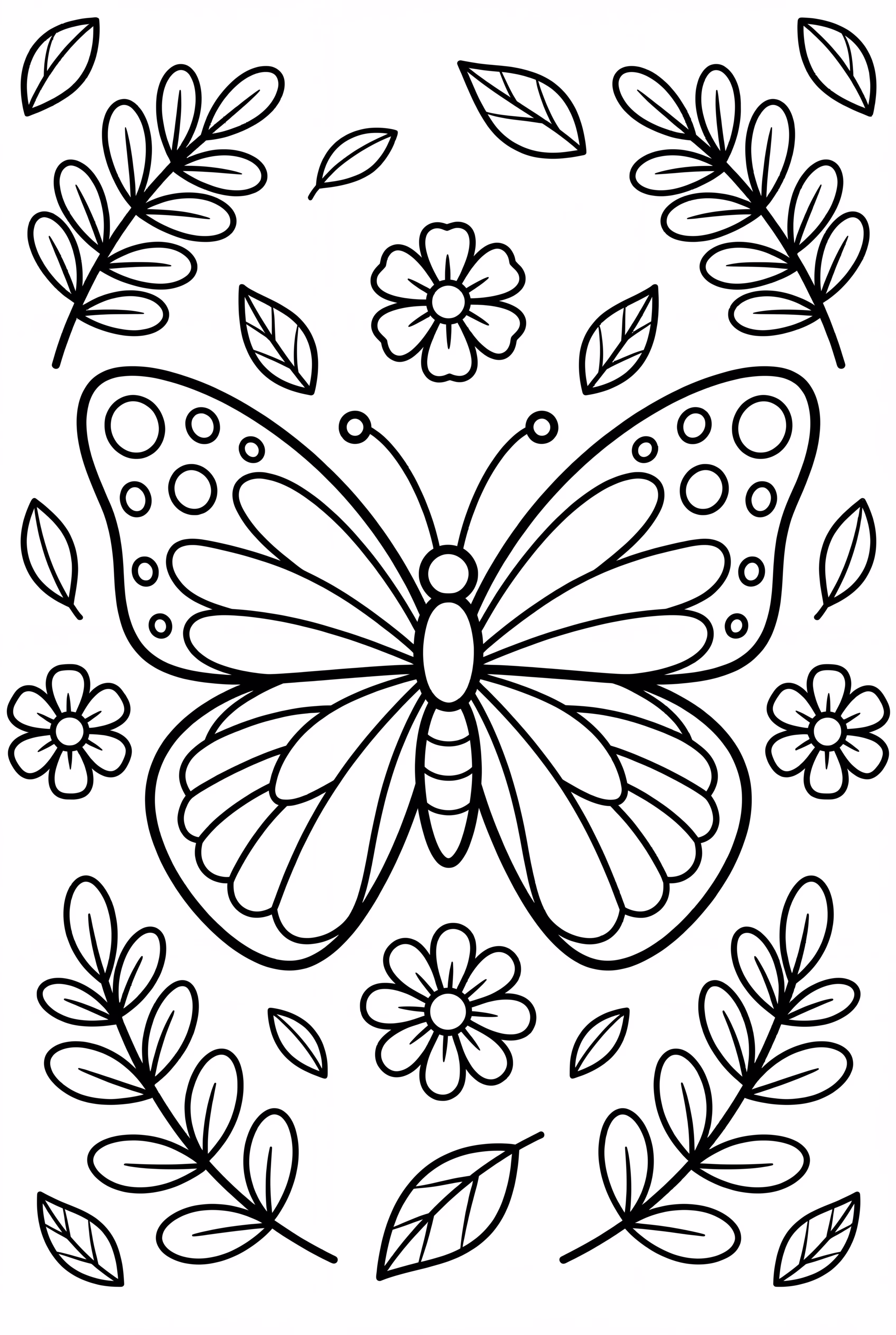 Butterfly Wings With Botanical Details