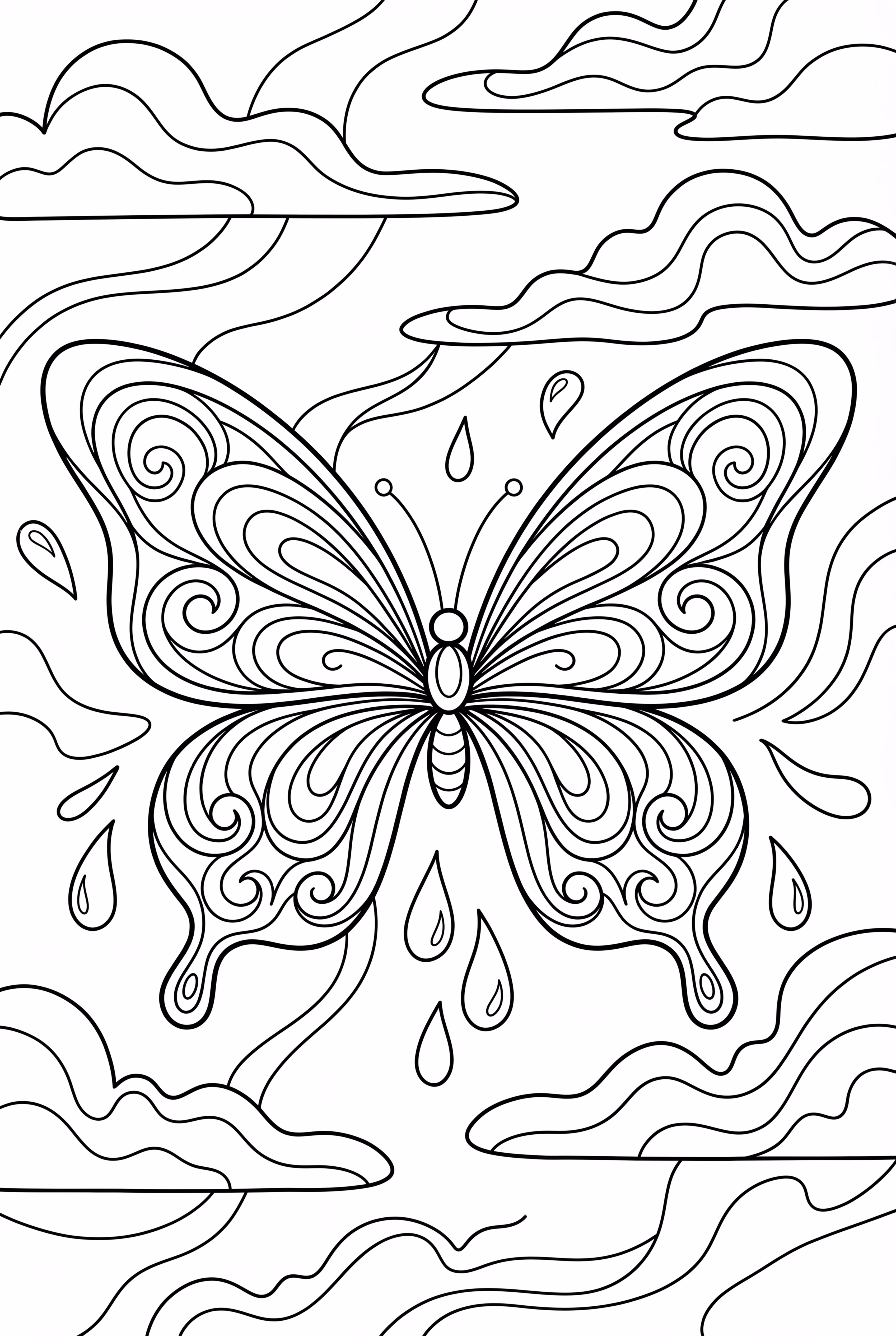 Borboleta com Efeitos de Aquarela Abstrata