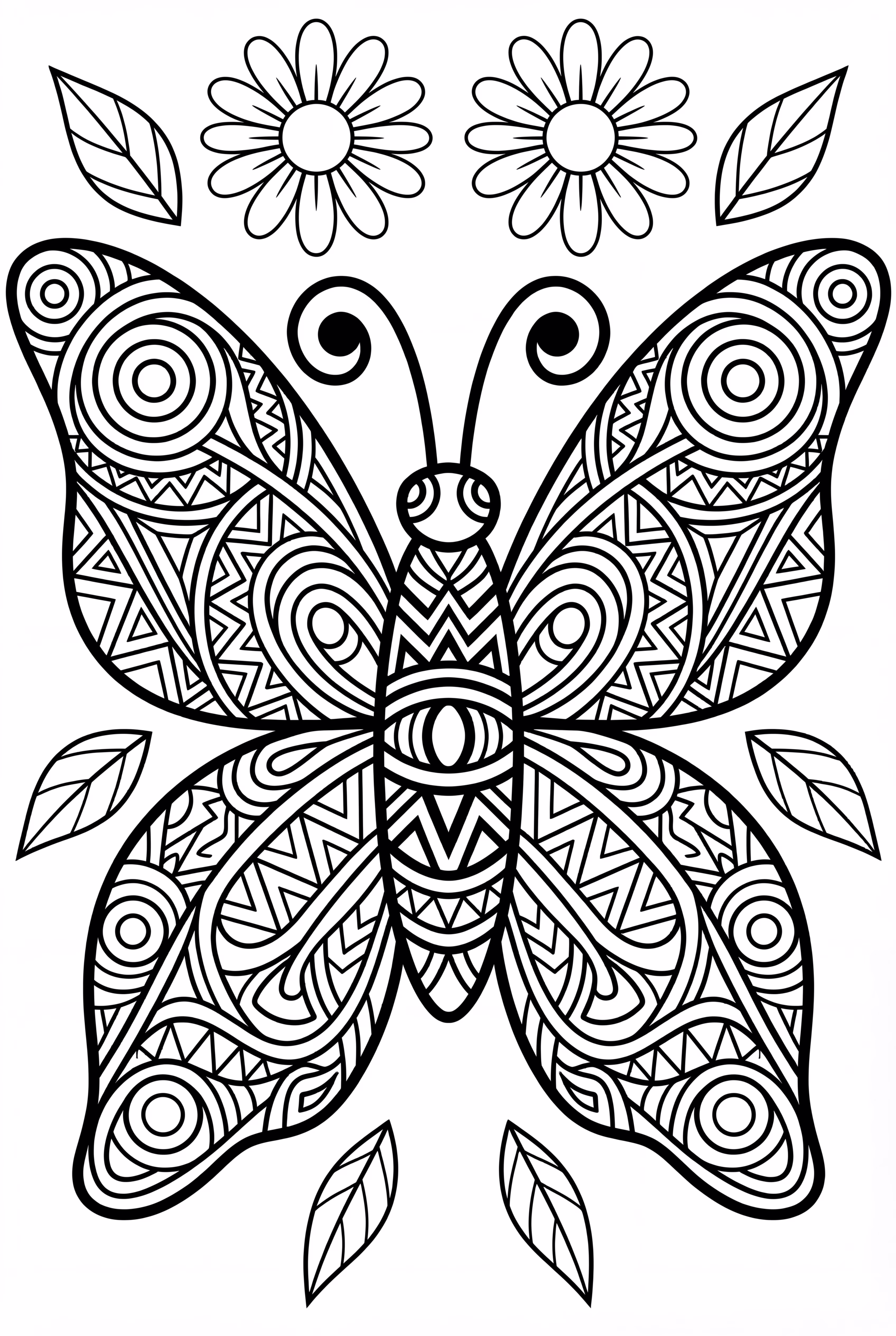 Papillon avec des motifs tribaux complexes