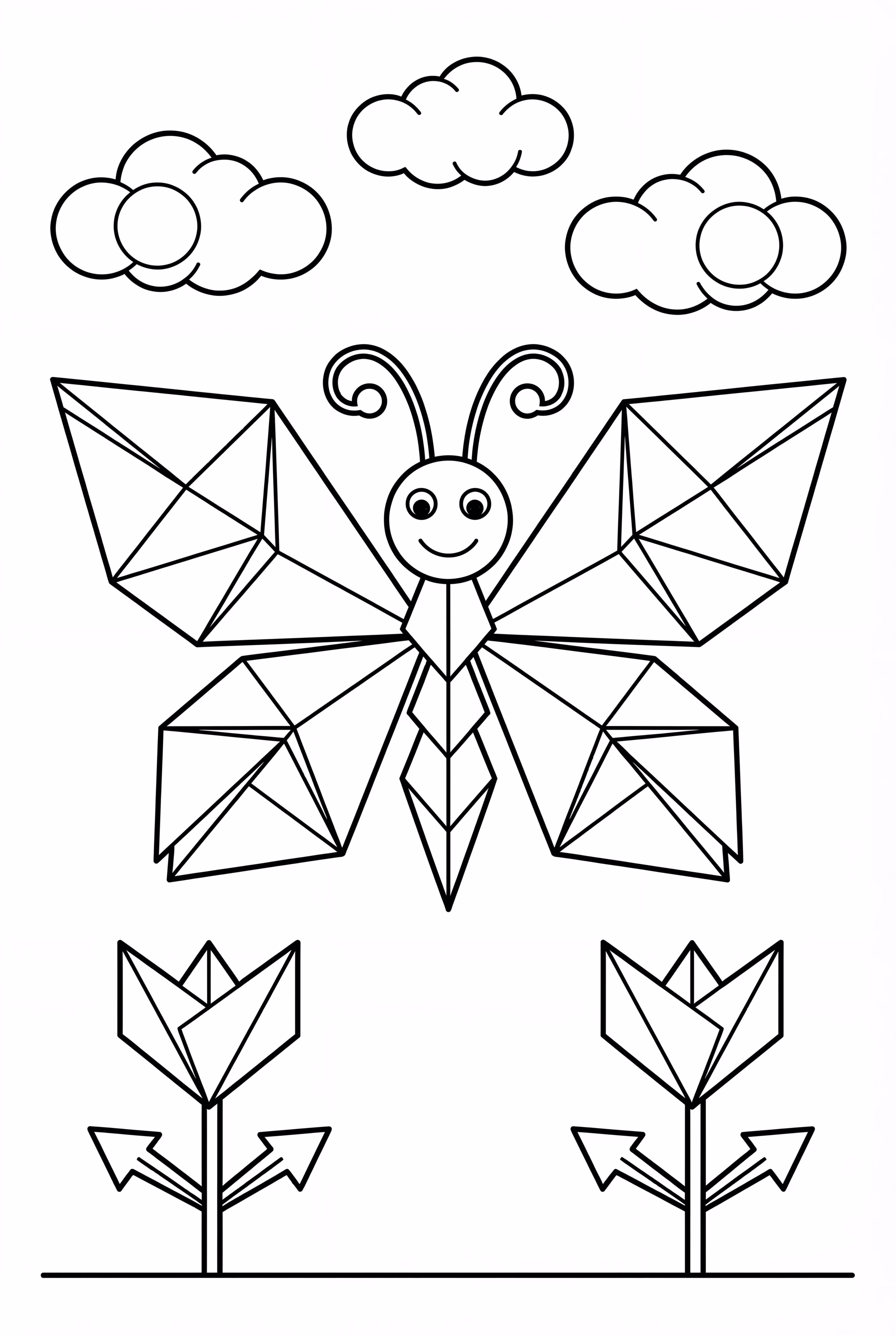 Butterfly With Origami Paper Folds