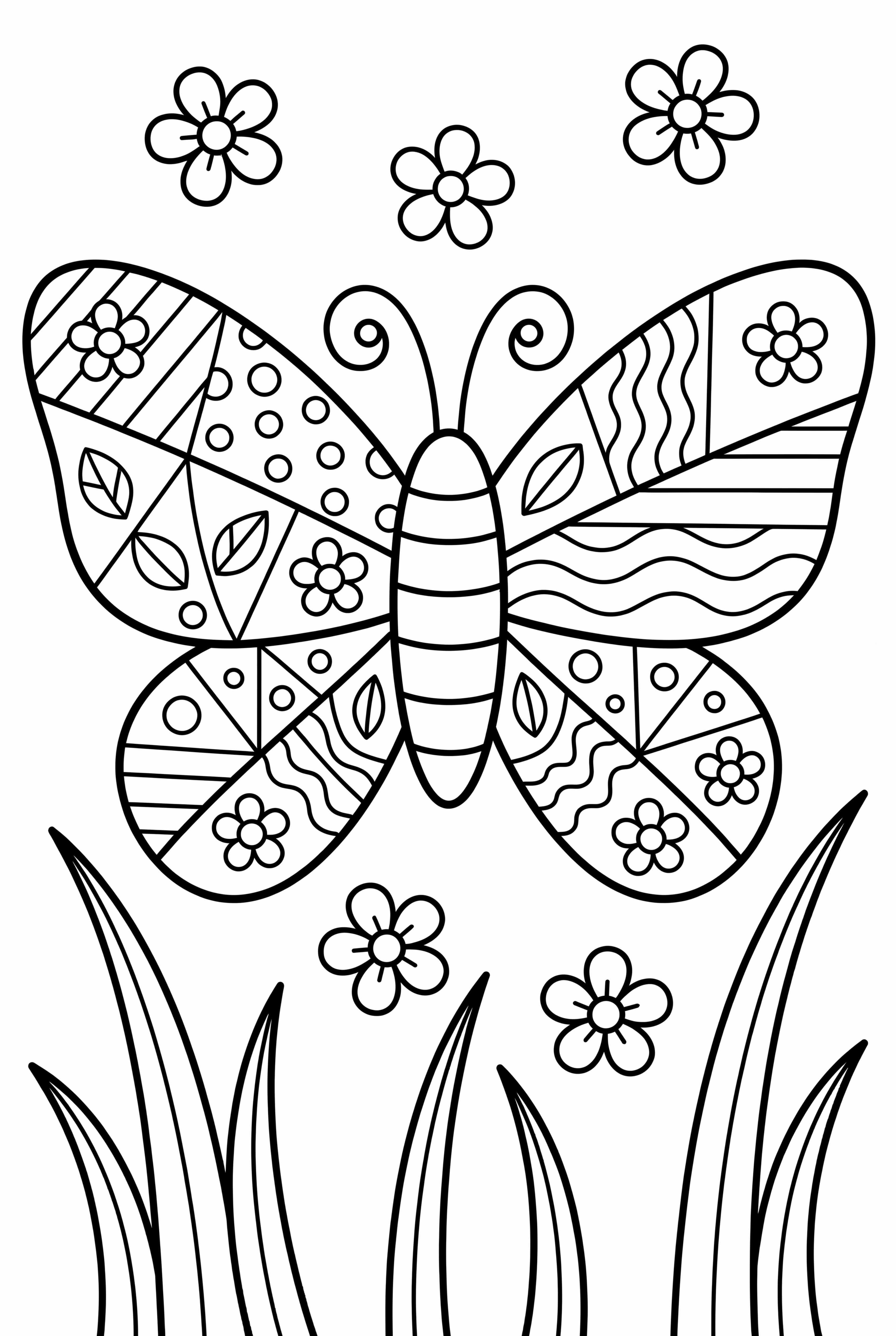 Butterfly With Quilt Patchwork Design