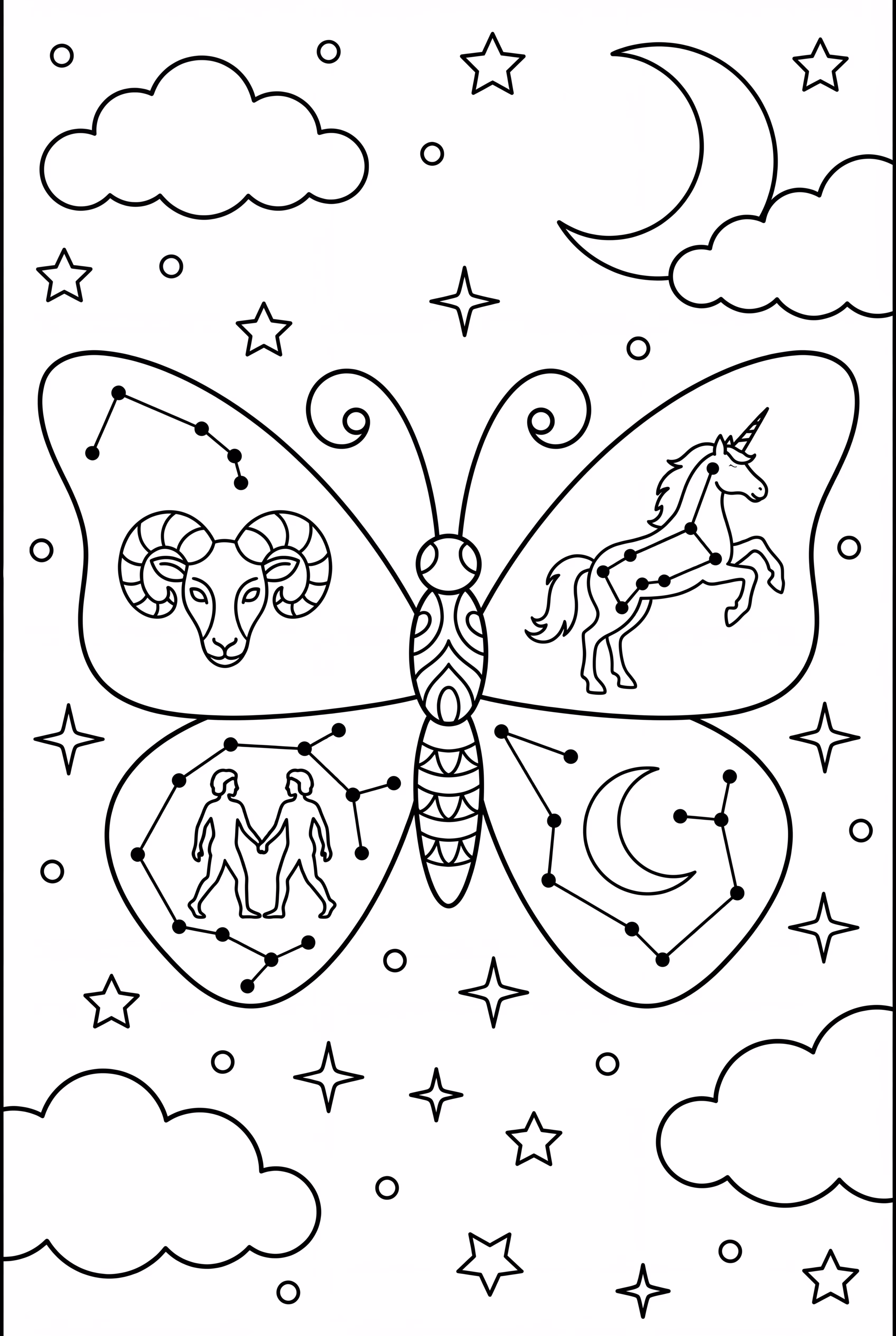 Butterfly With Zodiac Constellation Map