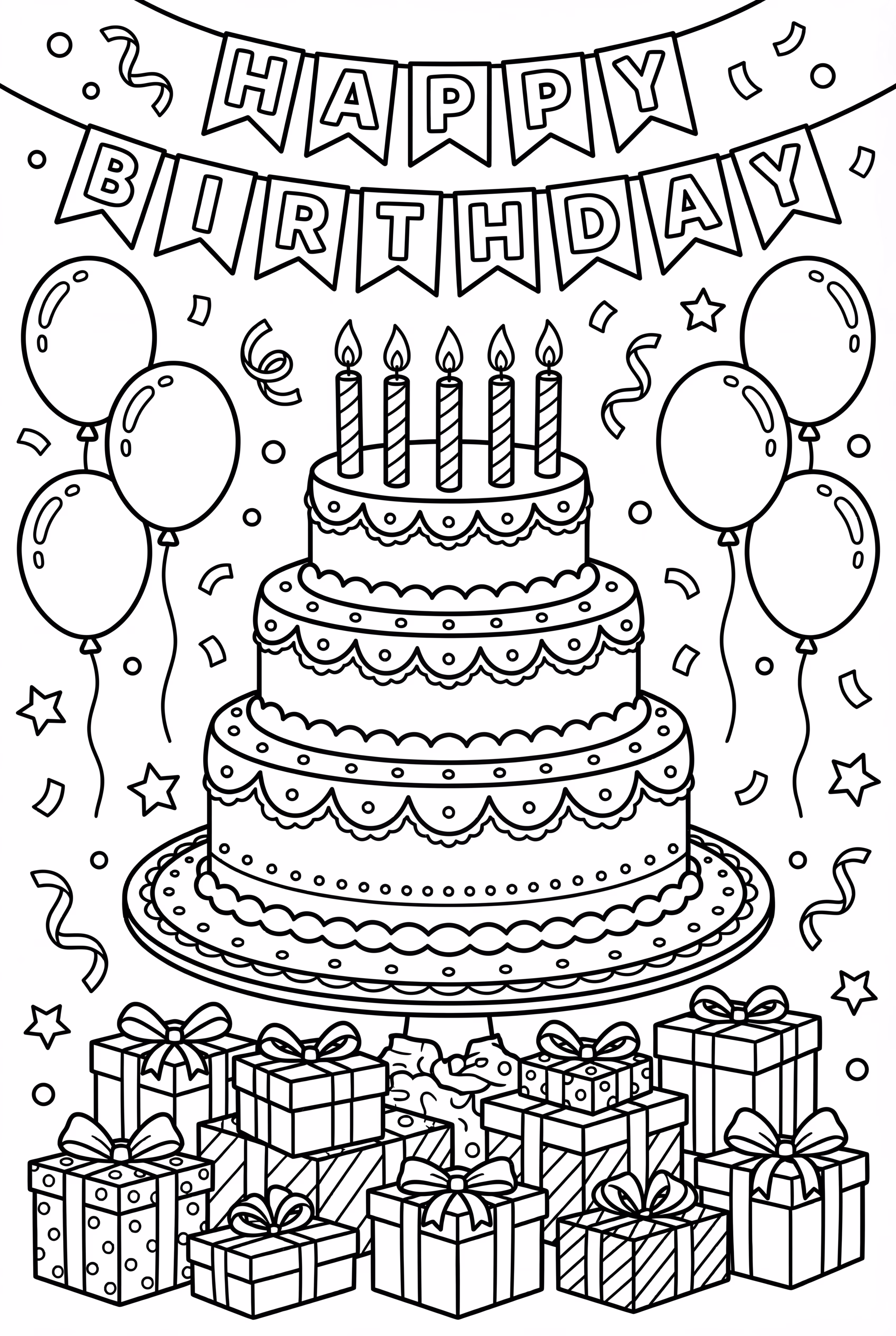 パーティー装飾付きケーキ-2