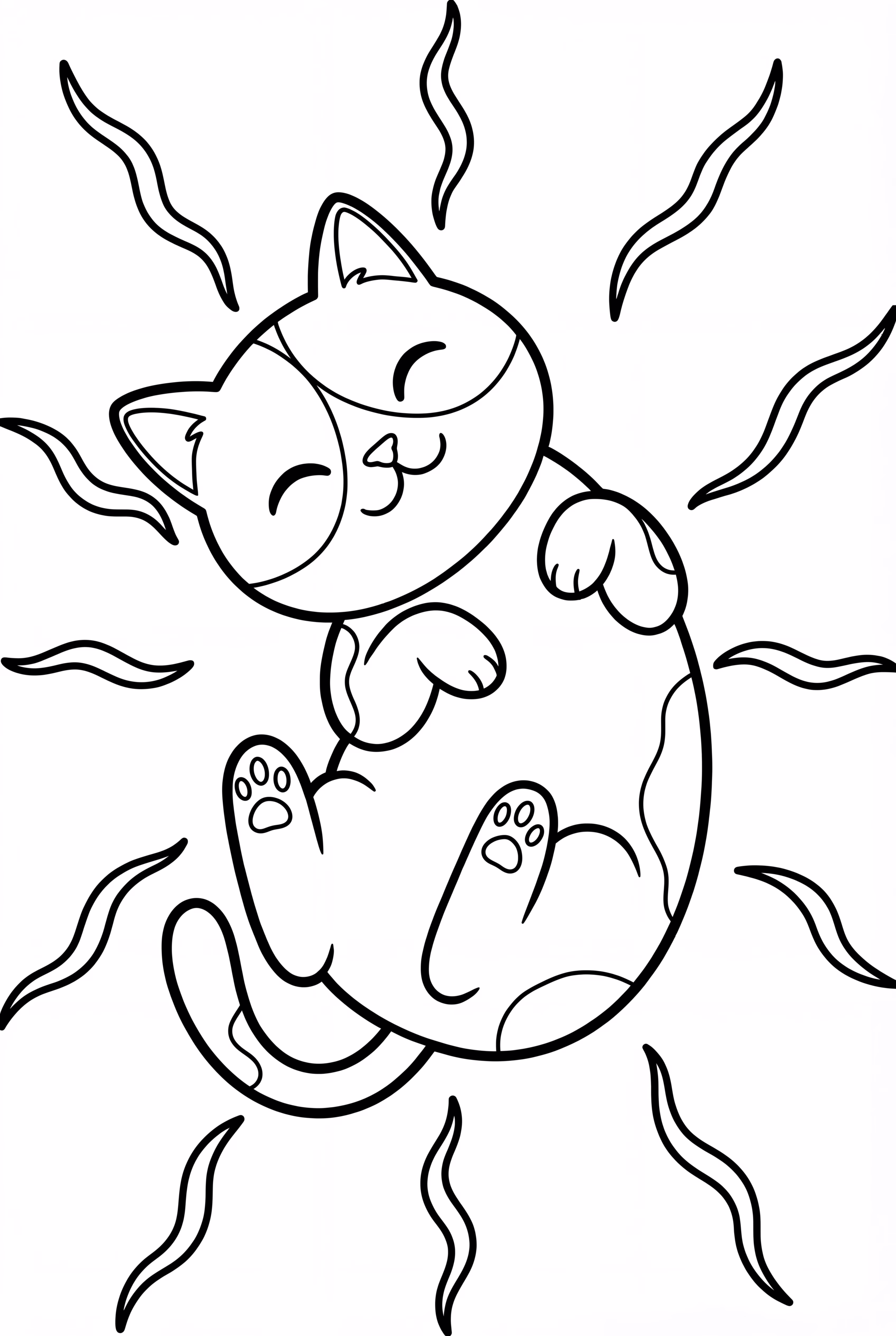 Calico Cat Sunbathing