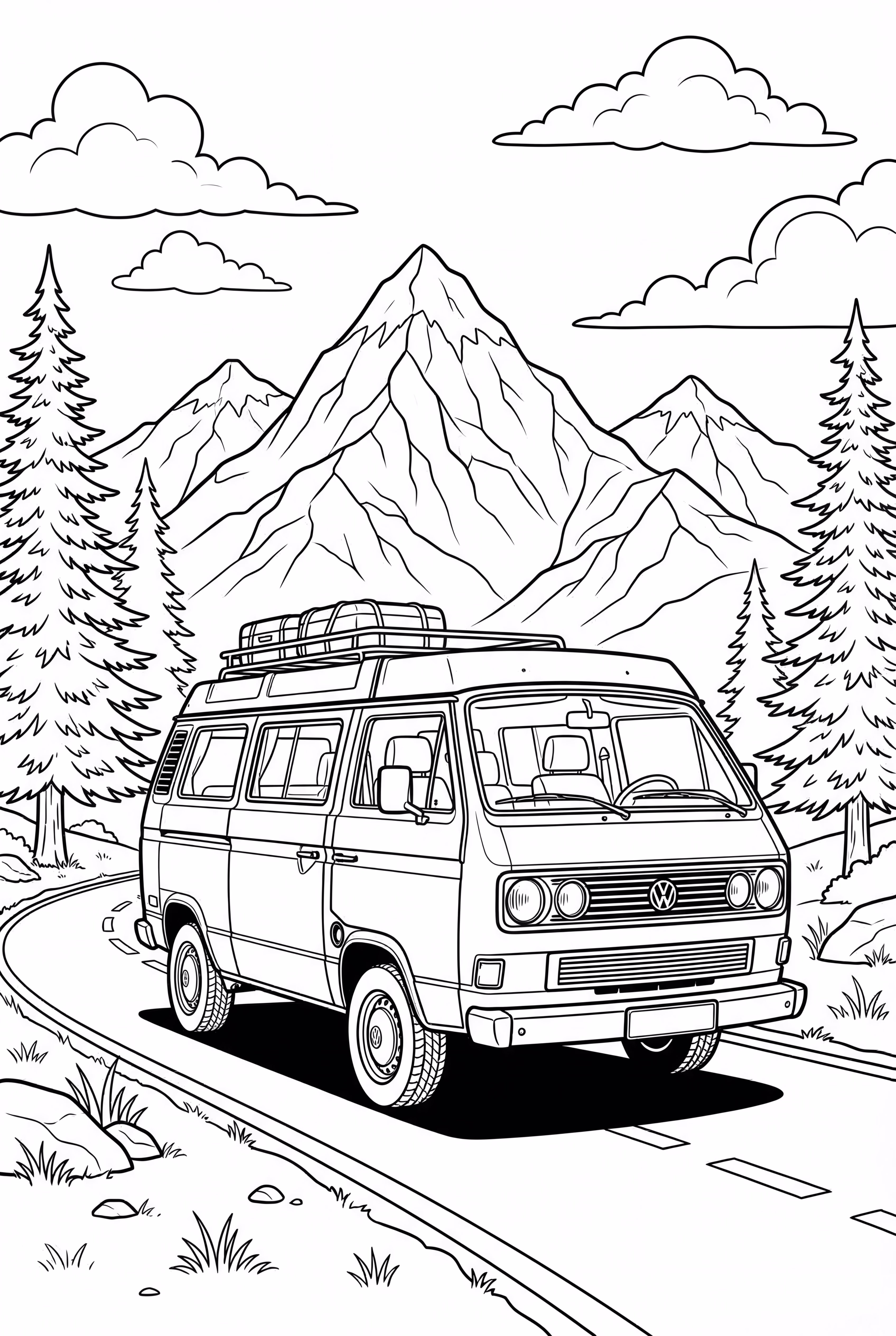 房车公路旅行山景-2