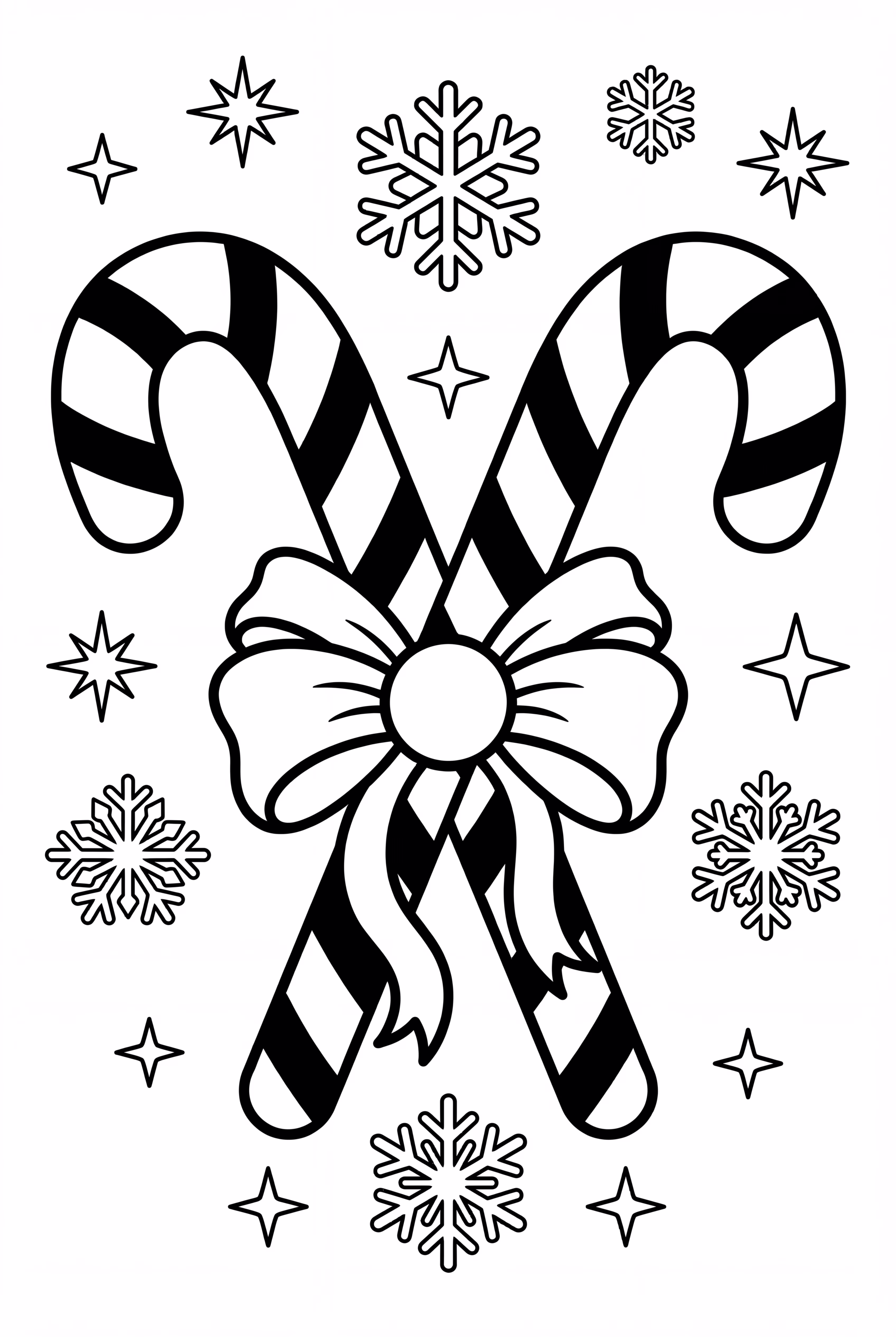 Candy Canes Tied With A Ribbon