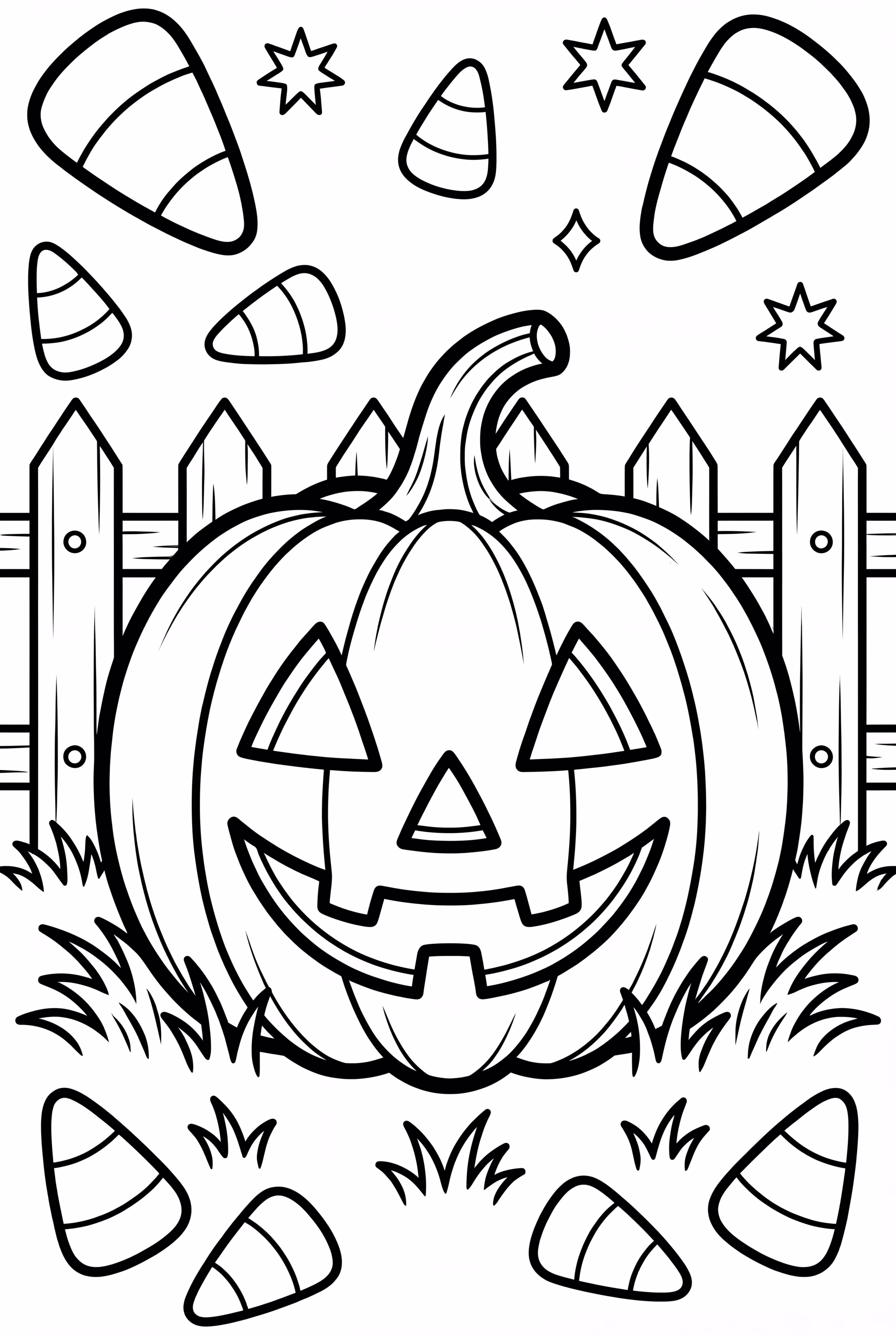 Candy Corn And A Jack-O-Lantern