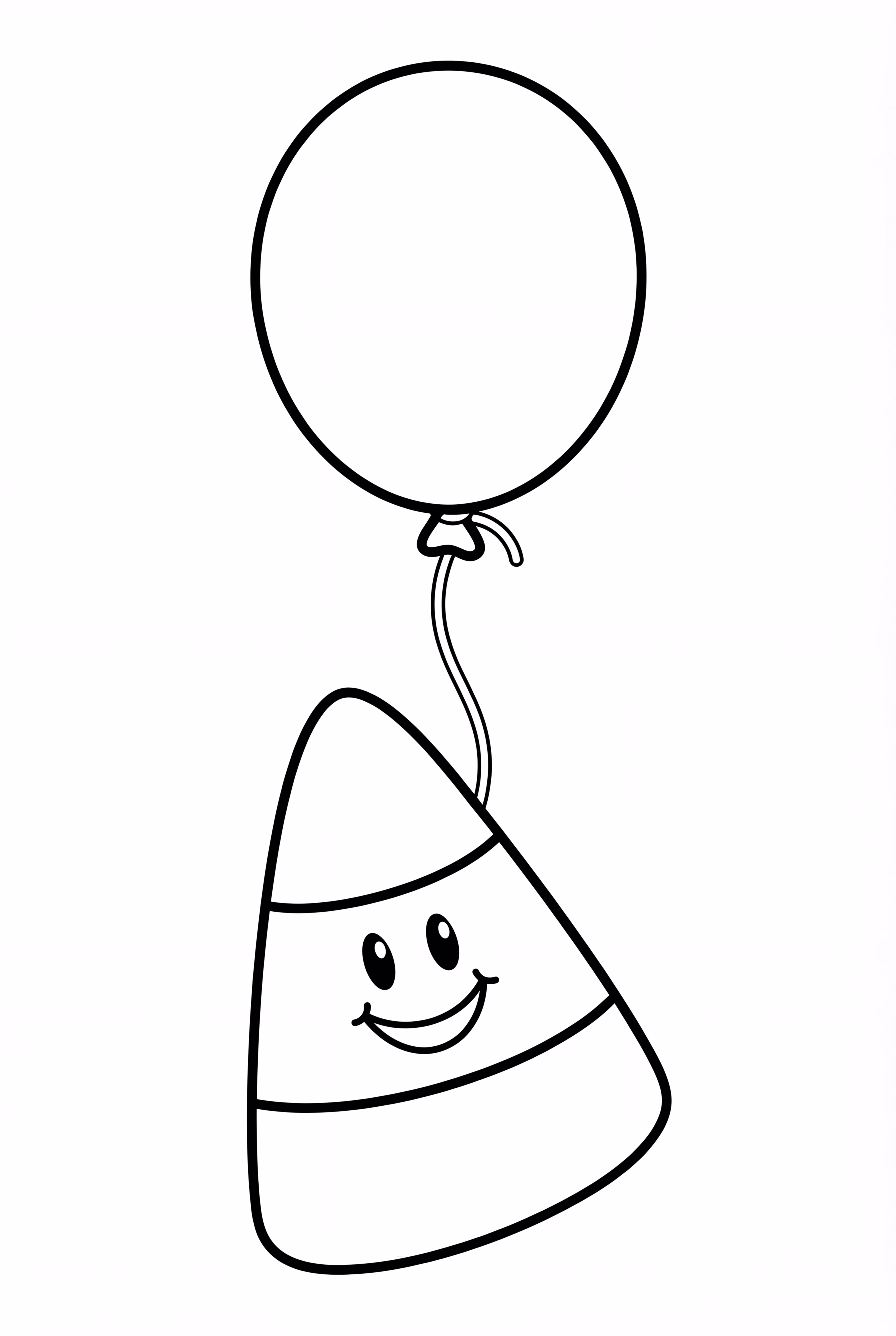 Candy Corn Floating With A Balloon