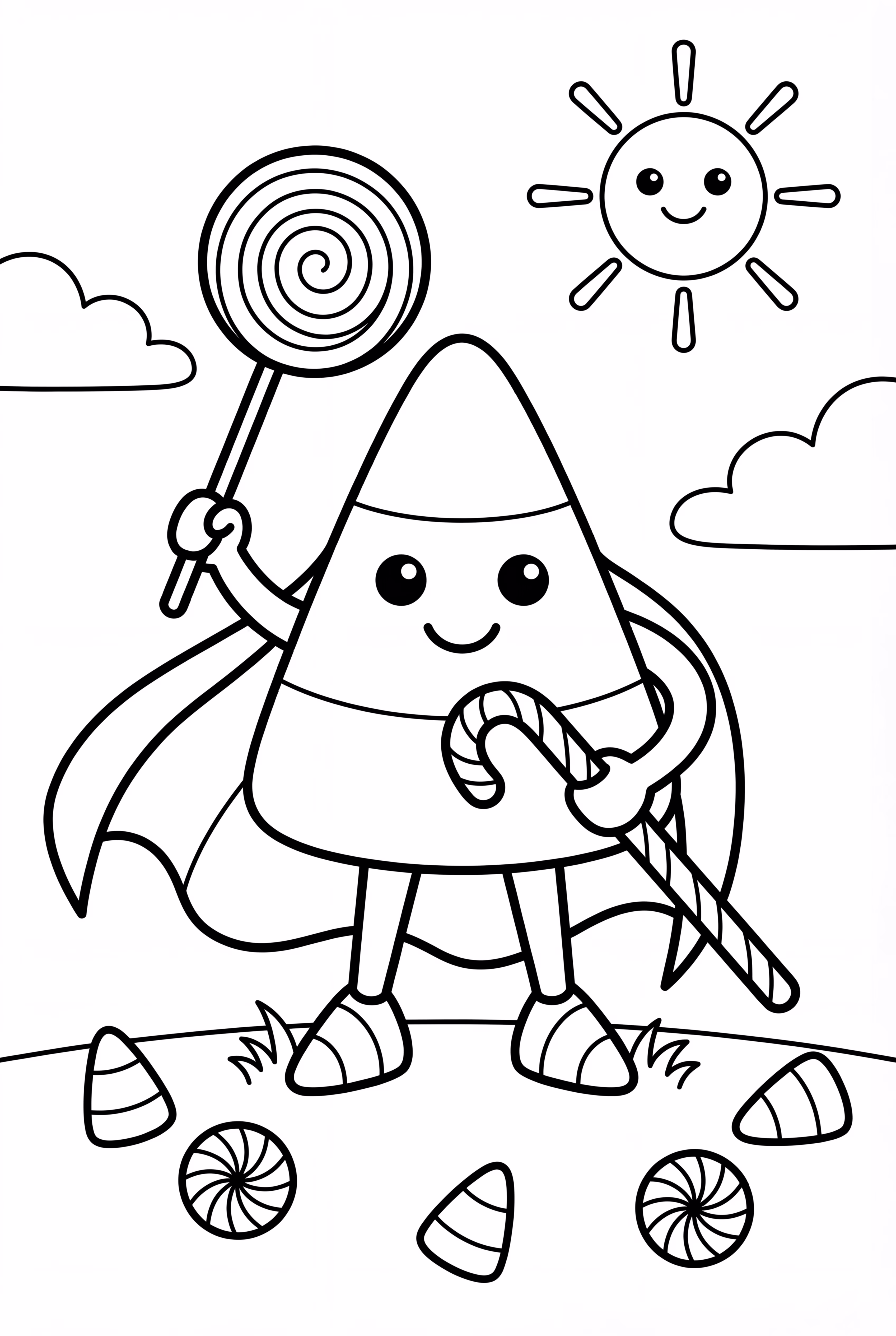 Candy Corn Knight With A Lollipop Sword