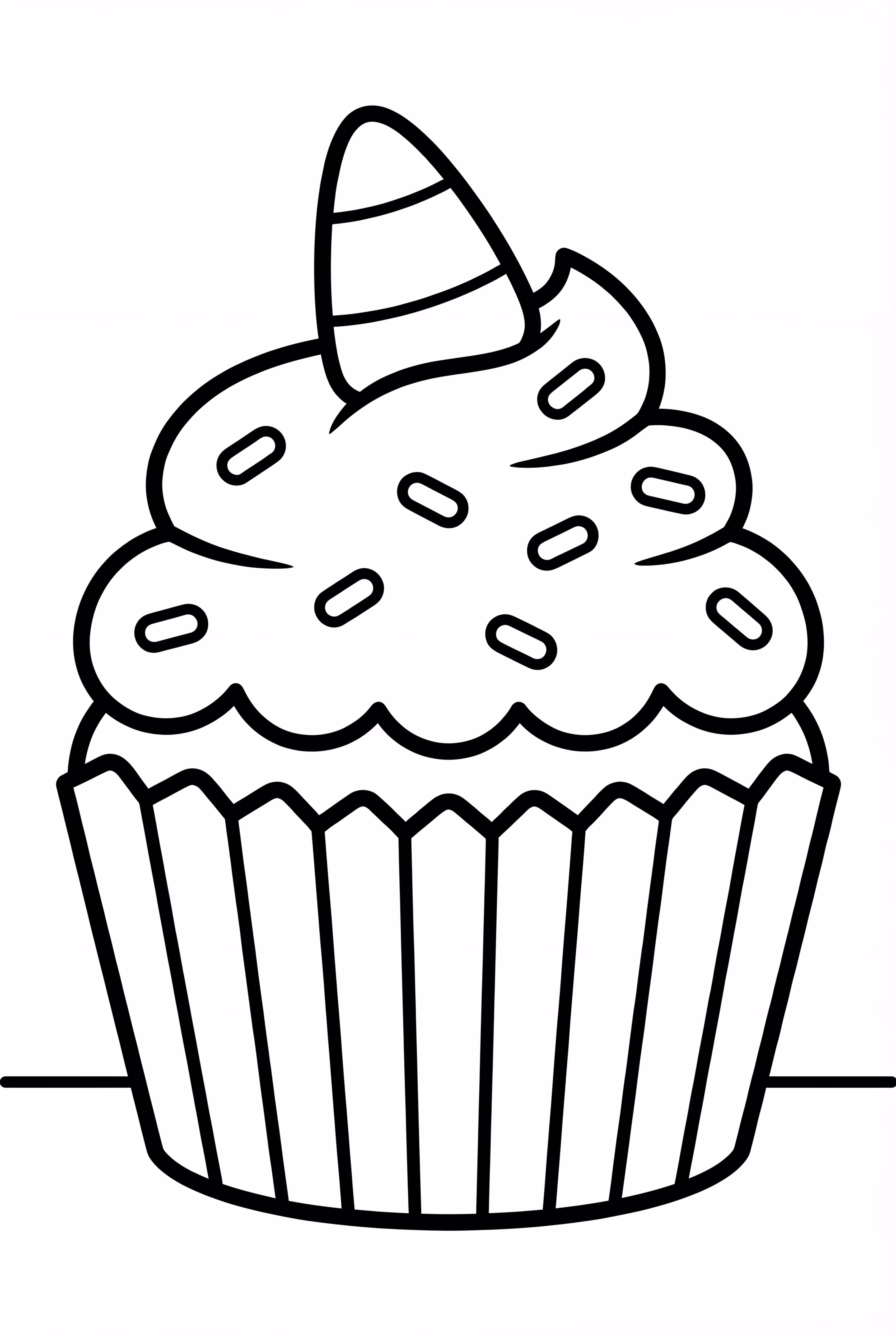 Candy Corn oben auf einem Cupcake