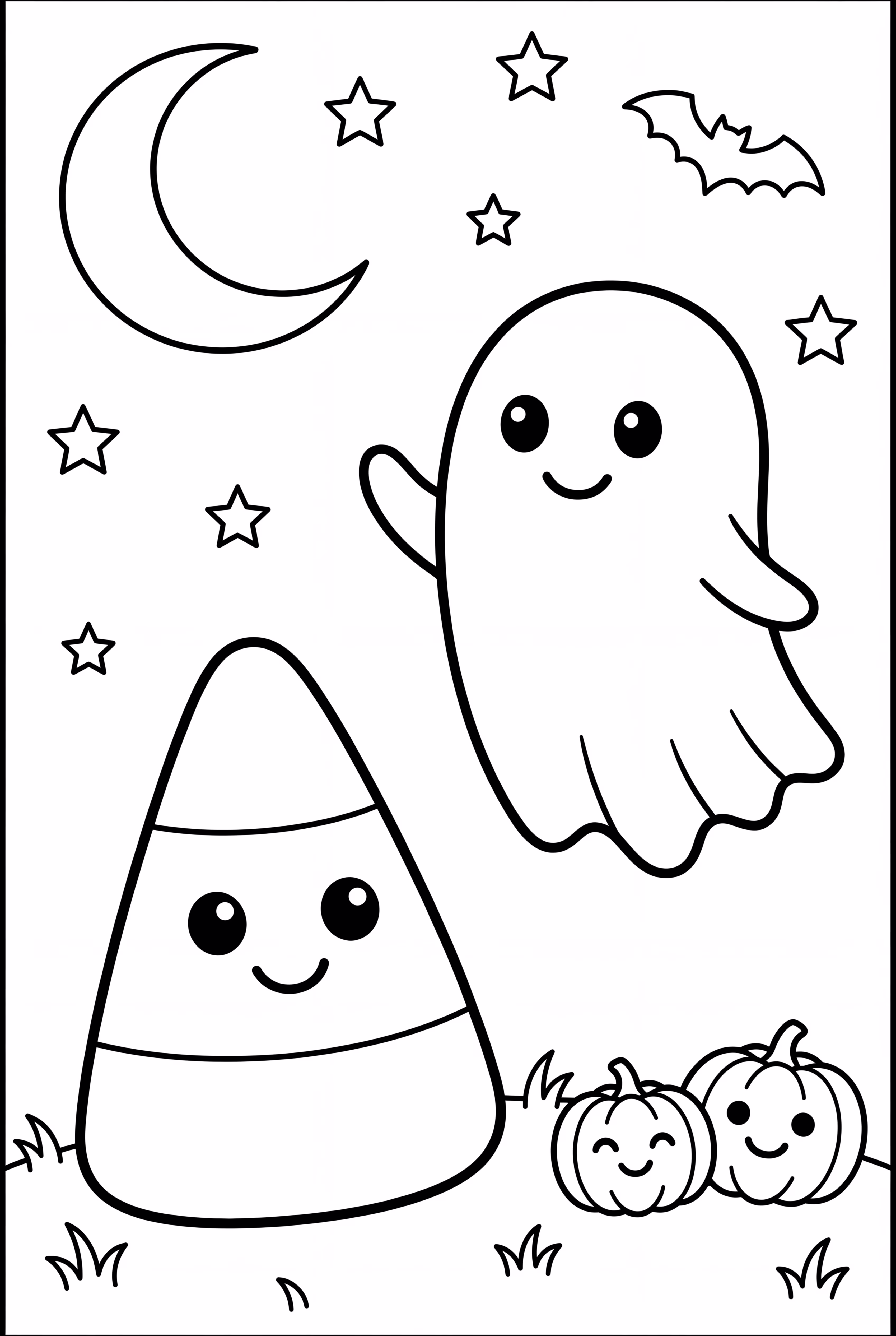 Candy Corn With A Friendly Ghost
