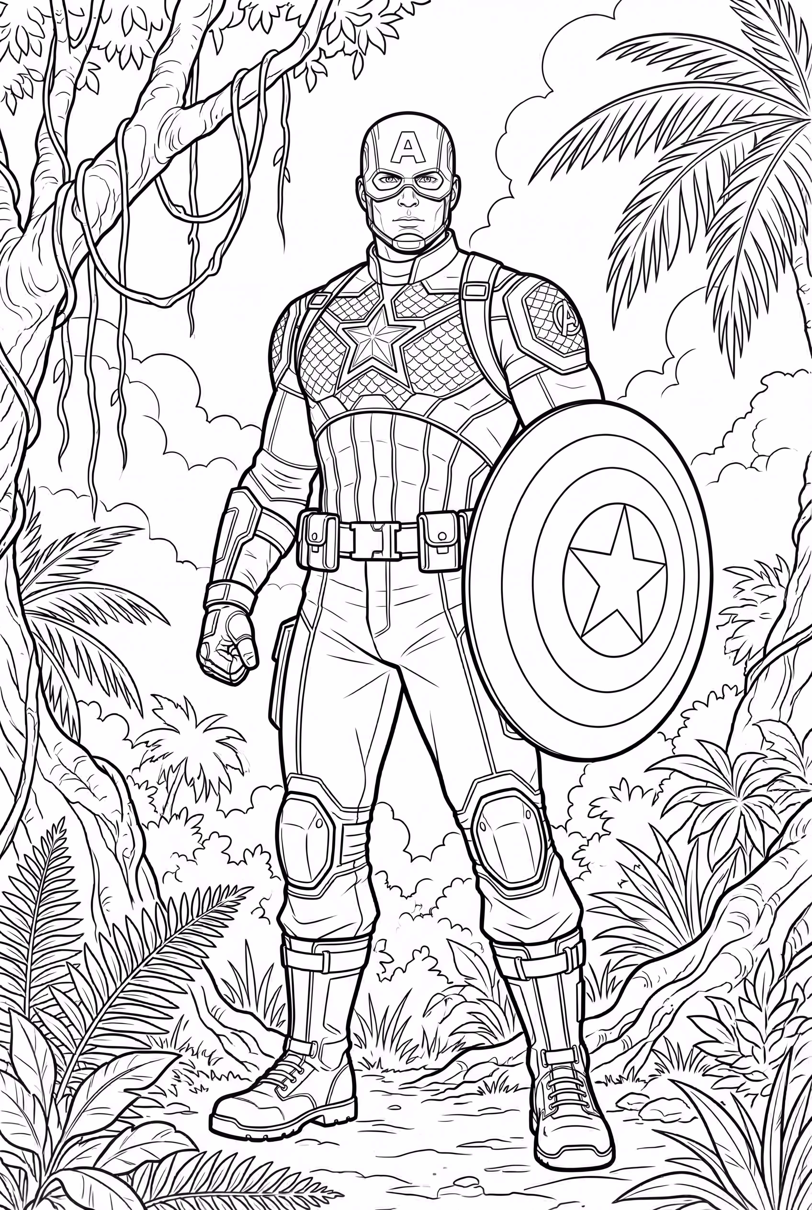 美國隊長簡易卡通肖像