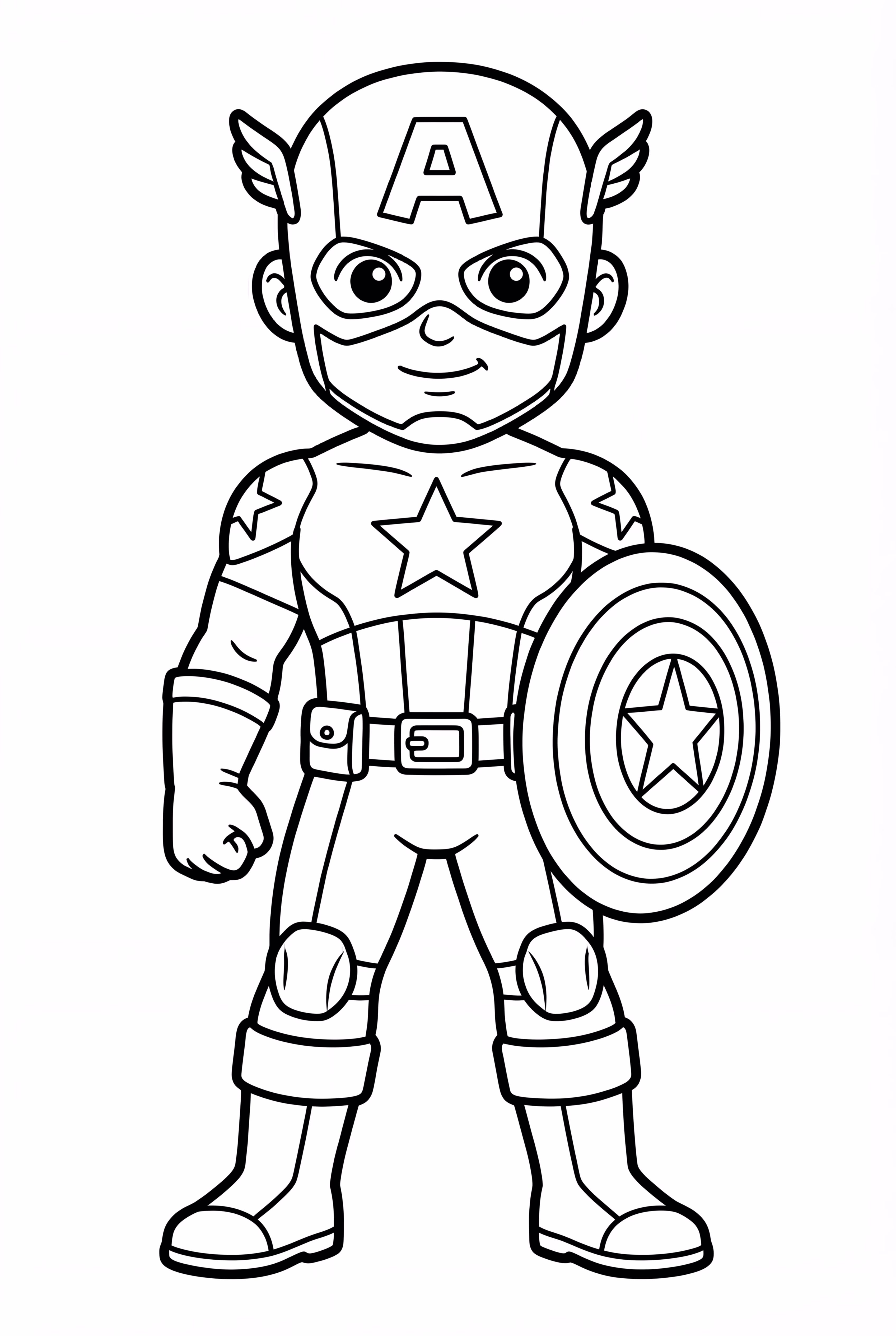 美國隊長簡單卡通肖像