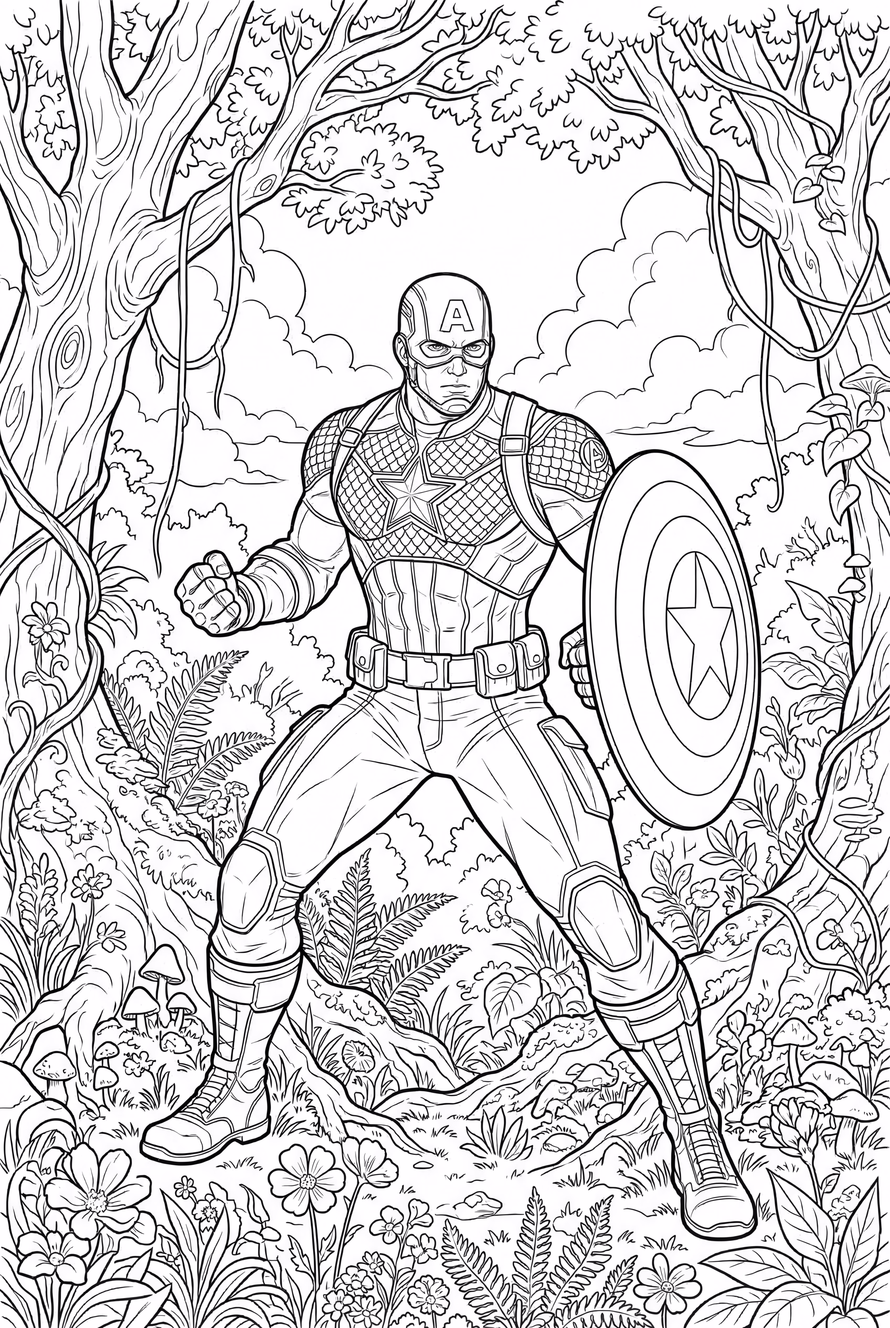 美國隊長簡易漫畫風格