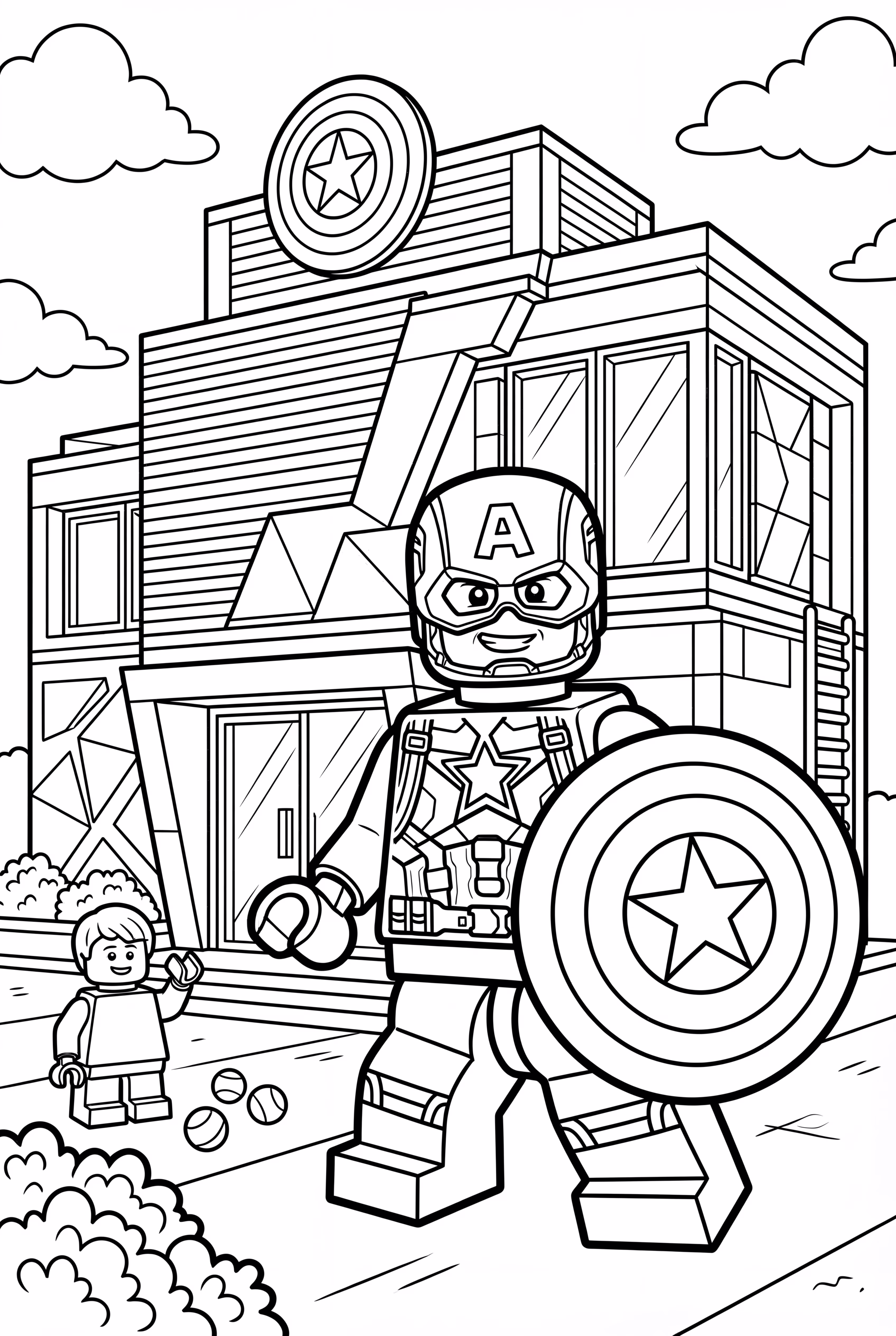 美國隊長樂高總部場景