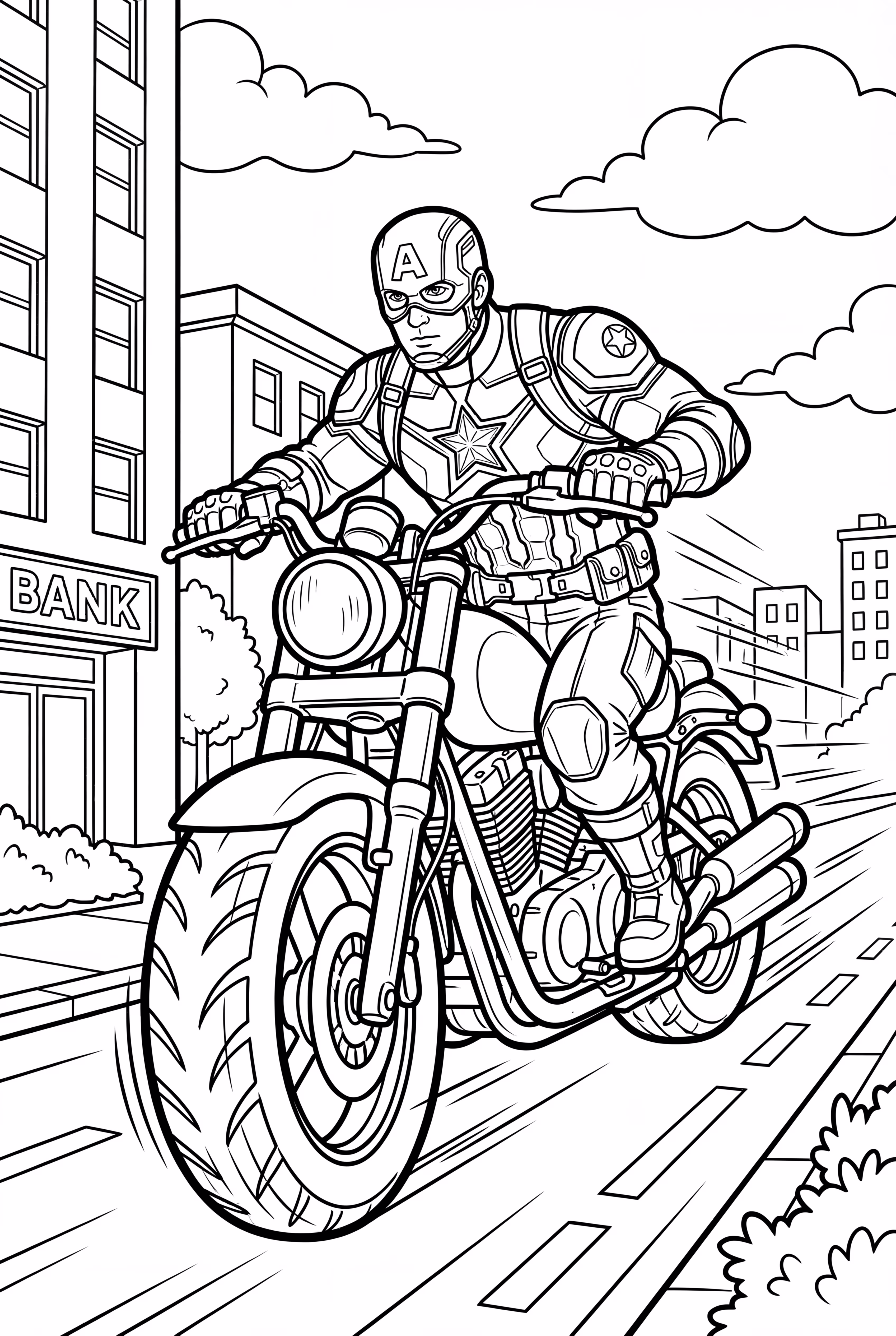 美國隊長摩托車追逐場景