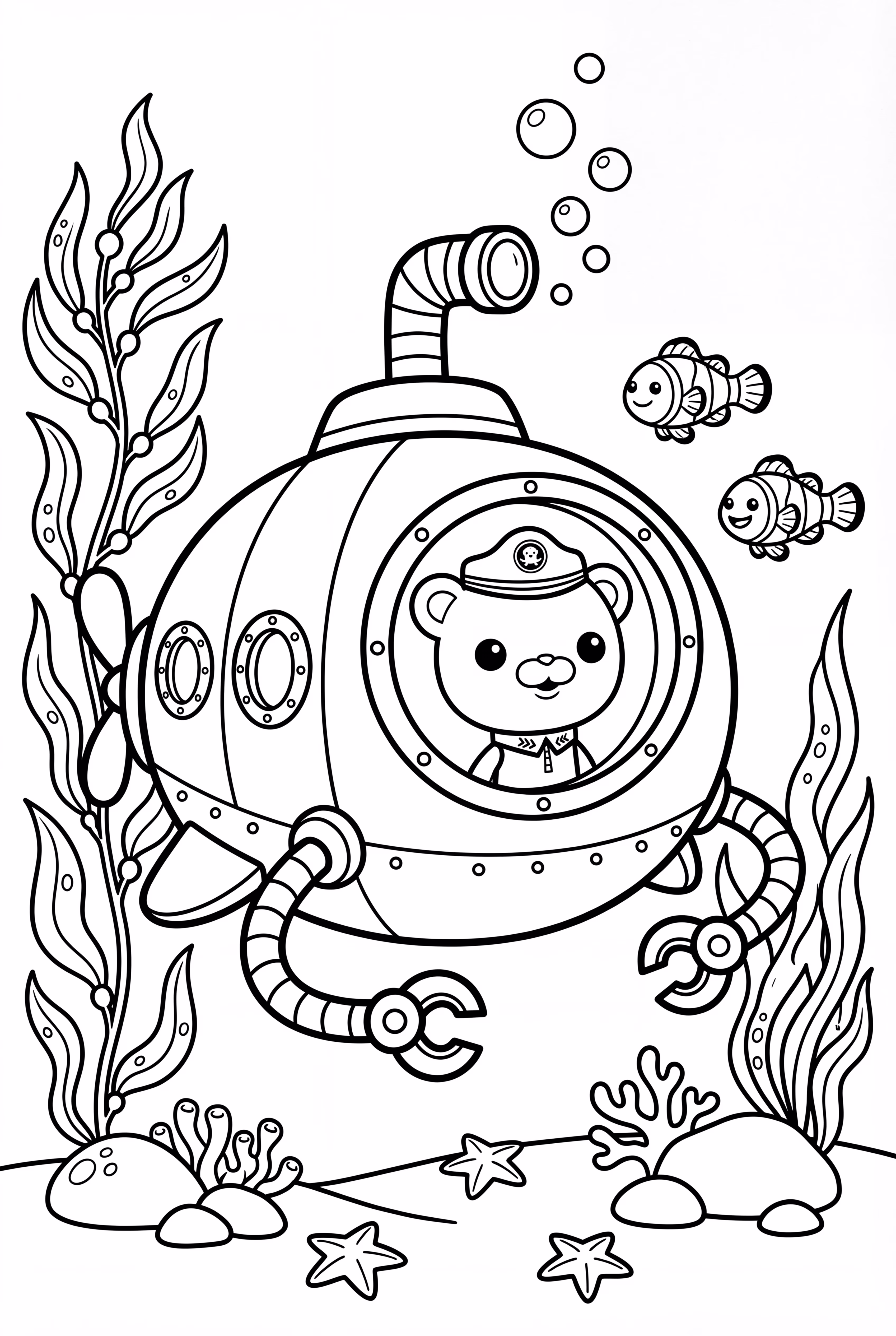 Captain Barnacles Navigating Through Kelp Forest