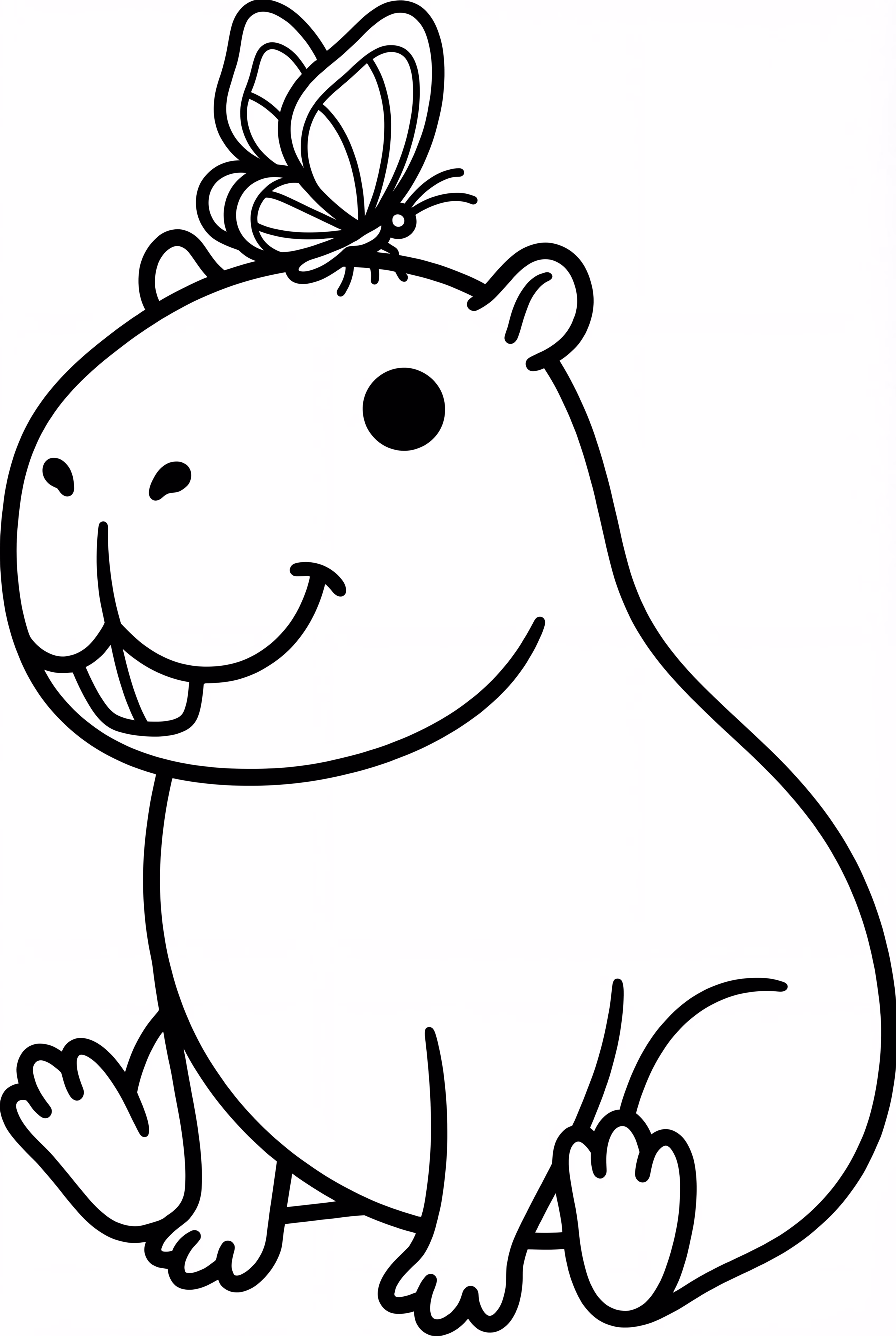 Capybara And A Single Butterfly