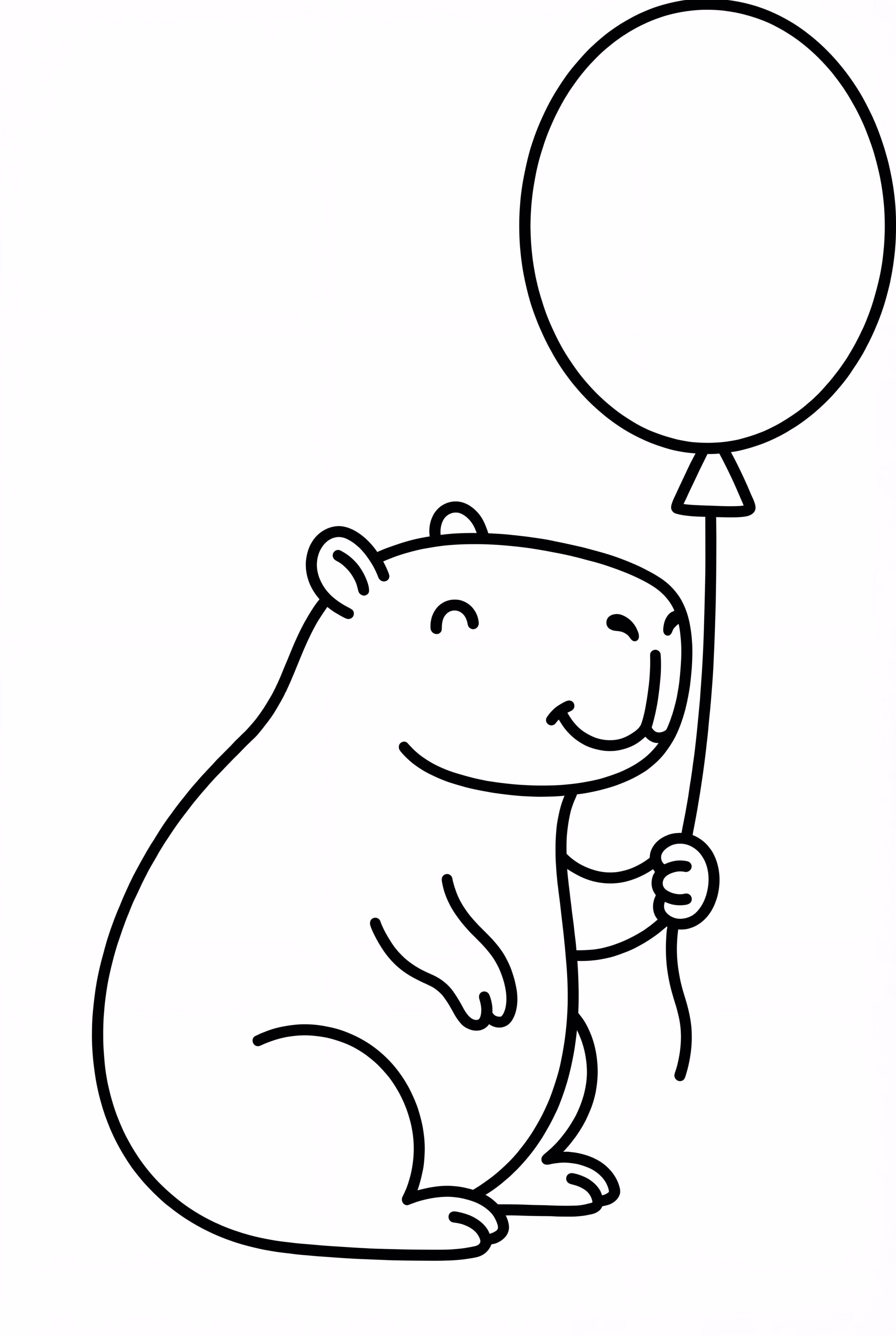 Capybara hält einen einzelnen Ballon