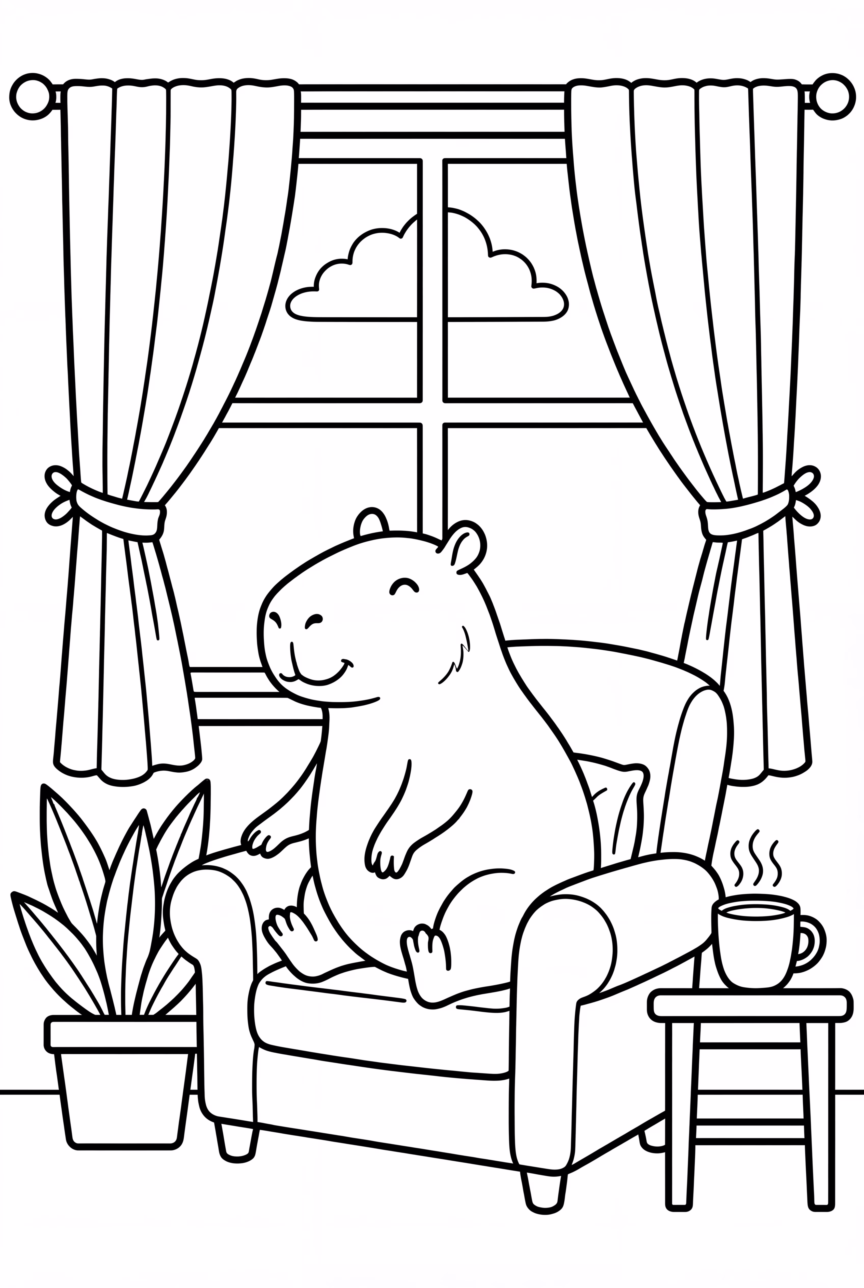 Capybara In A Cozy Living Room