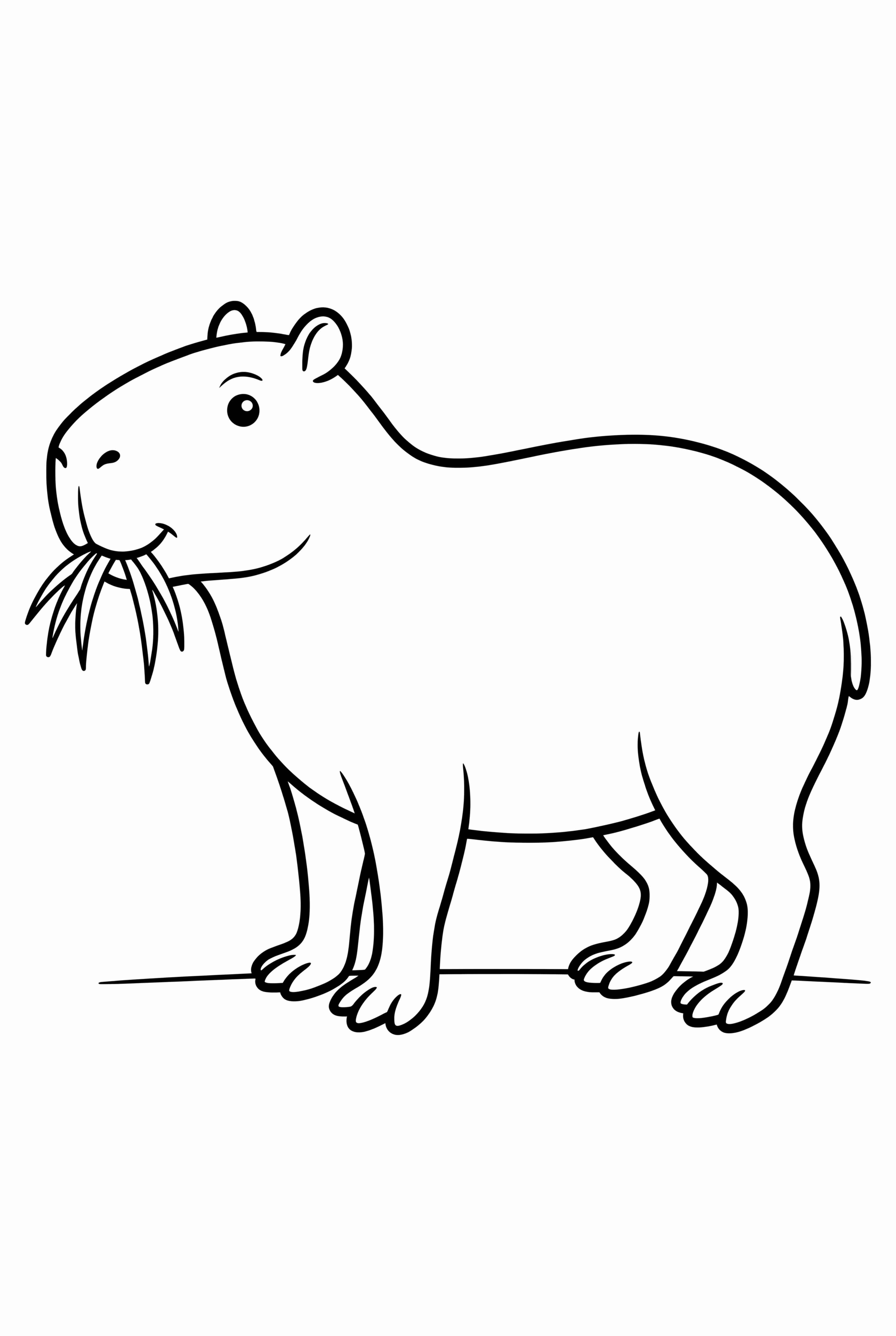 Capybara Munching On Grass